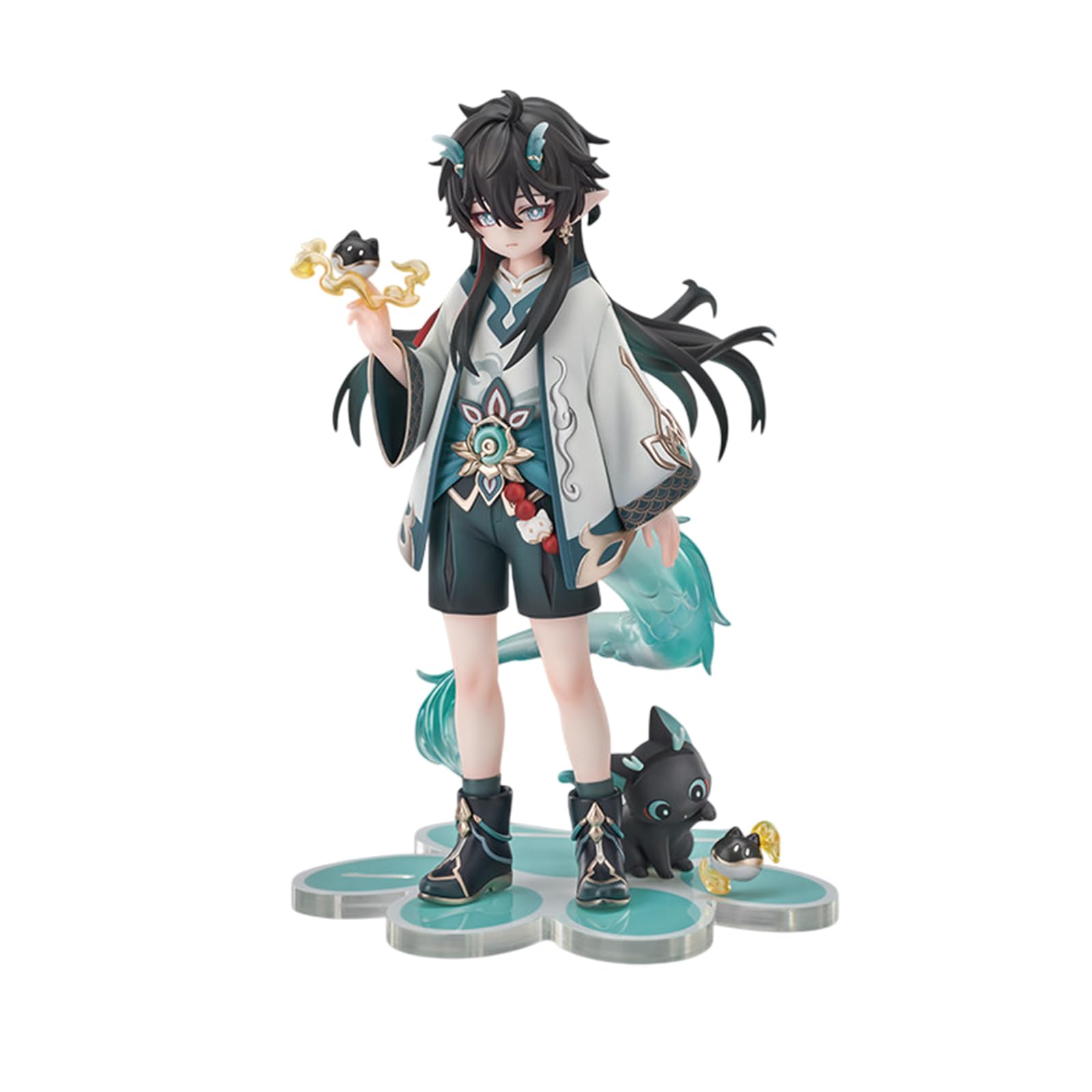 Anime Figure, 20cm Cute Little Cat Series Dan Heng Figure for Honkai Star Rail, Collectable Kawaii PVC Figures for Birthday Gifts
