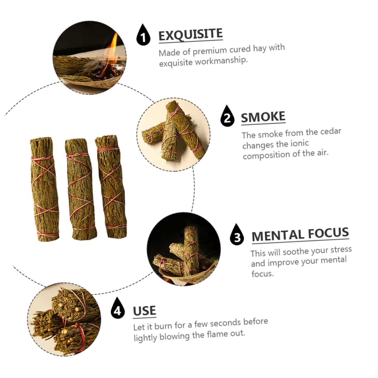 STOBAZA 2stücke Reine Zedernstäbe Für Meditation Raumreinigung Und Ritualzwecke Natürliche Aromatherapie Klarheit Und Harmonie Ihrem Zuhause