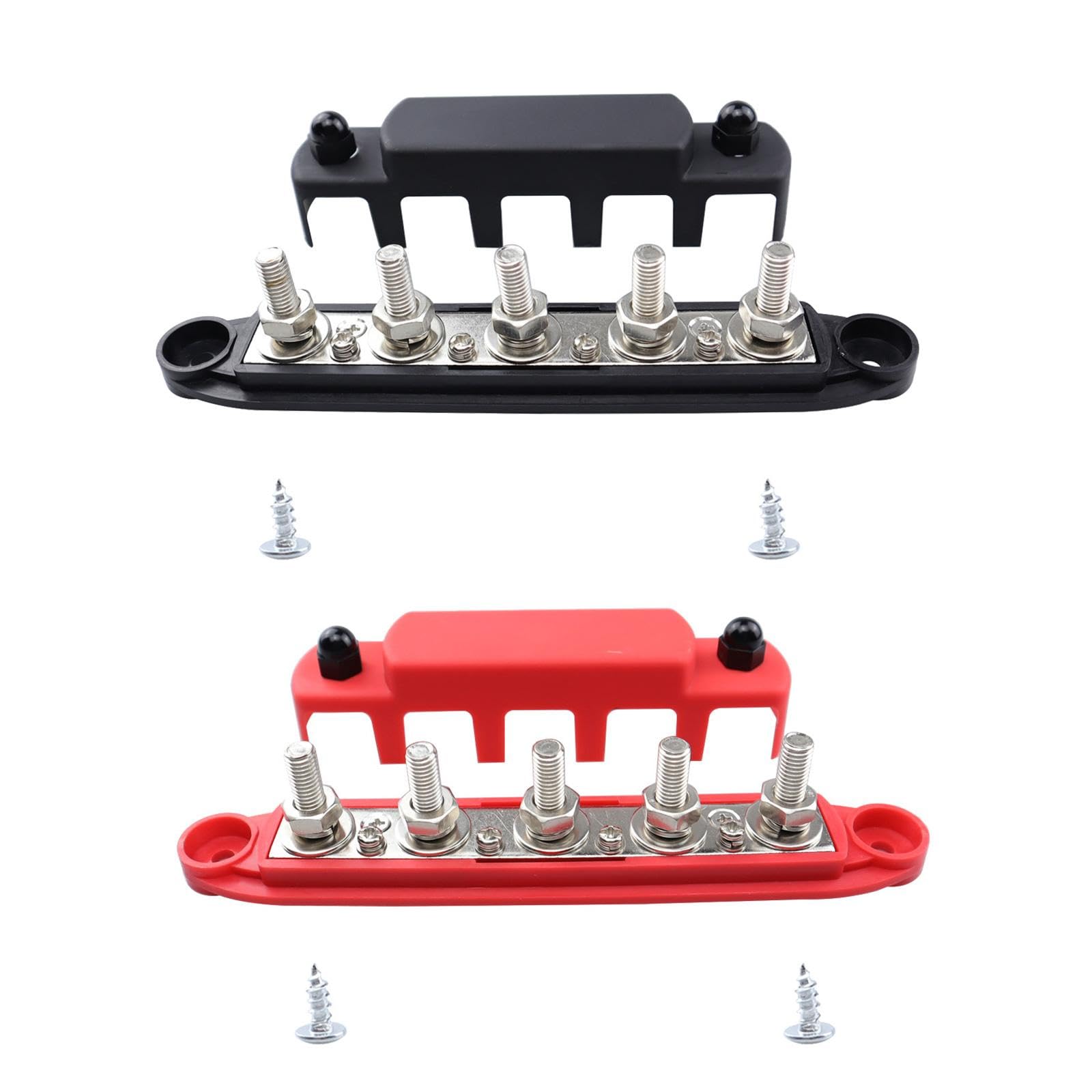 Neaxgeandx M6, 20X4.5 Cm 2X Bus Bar 48V 300A Power Distribution Blocks For Vehicle Trailer Yacht