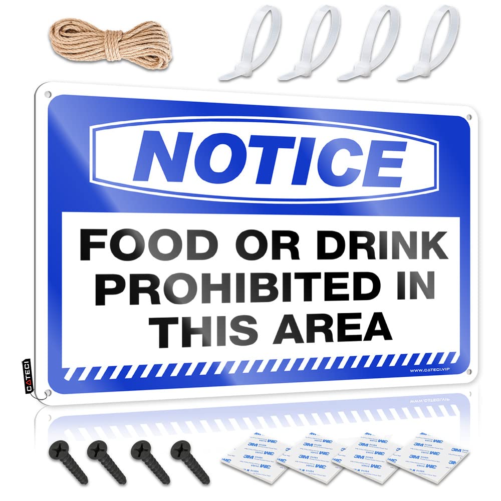 Klimora One Color White Towels Notice Food Or Drink Prohibited In This Area Tin Sign Extra Large Bath Towels Mothers Day Gifts(30X40cm)