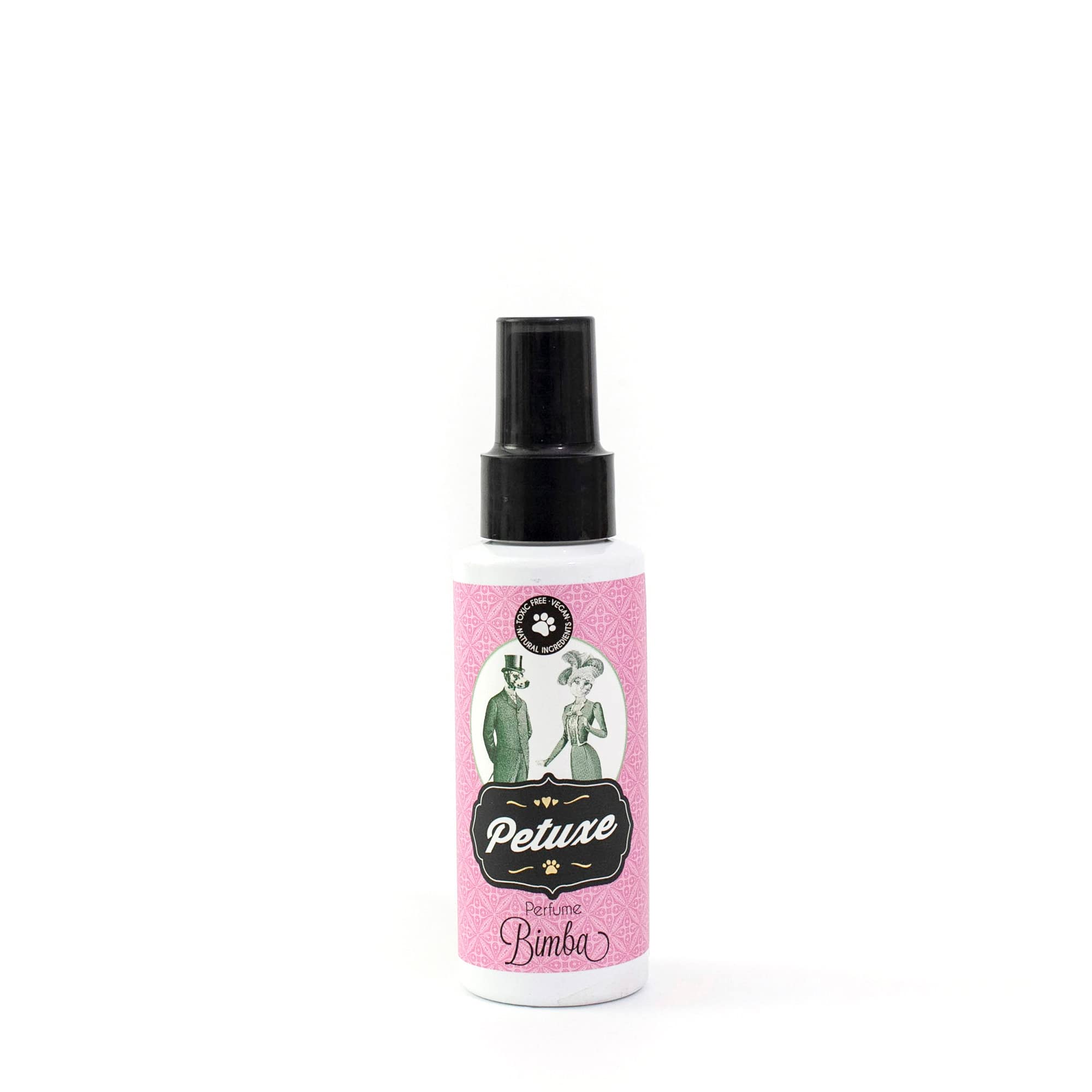 Petuxe Perfume Vegano para Perros de Origen Natural. Colonia en Spray. Corrector de Olor para Mascotas. Cachorros y Adultos. Efecto Duradero (Bimba)