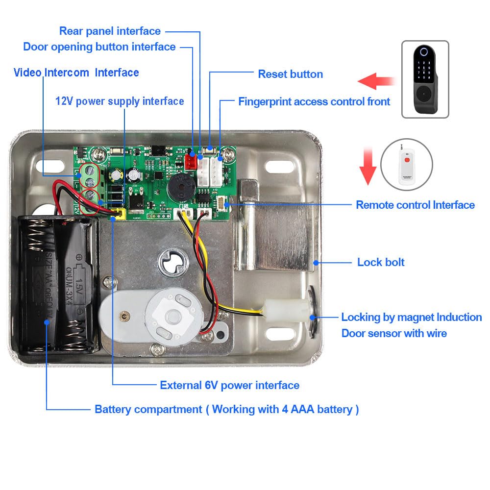 FTes Serrure Intelligente Électronique Biométrique d'Empreinte Digitale et Mot de Passe Virtuel pour la Sécurité à la Maison
