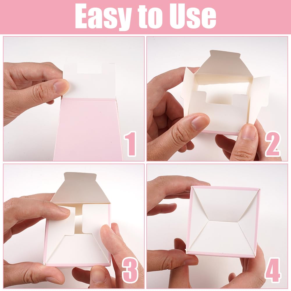 48 Piezas Cajas Palomitas de Cartón Reforzado Resistentes 5.5 x 7.5 x 11cm Bolsas de Palomitas de Maíz Apertura Ondulada para Cine en Casa, Cumpleaños, Baby Shower y Fiestas Temáticas (Azul, Rosa)