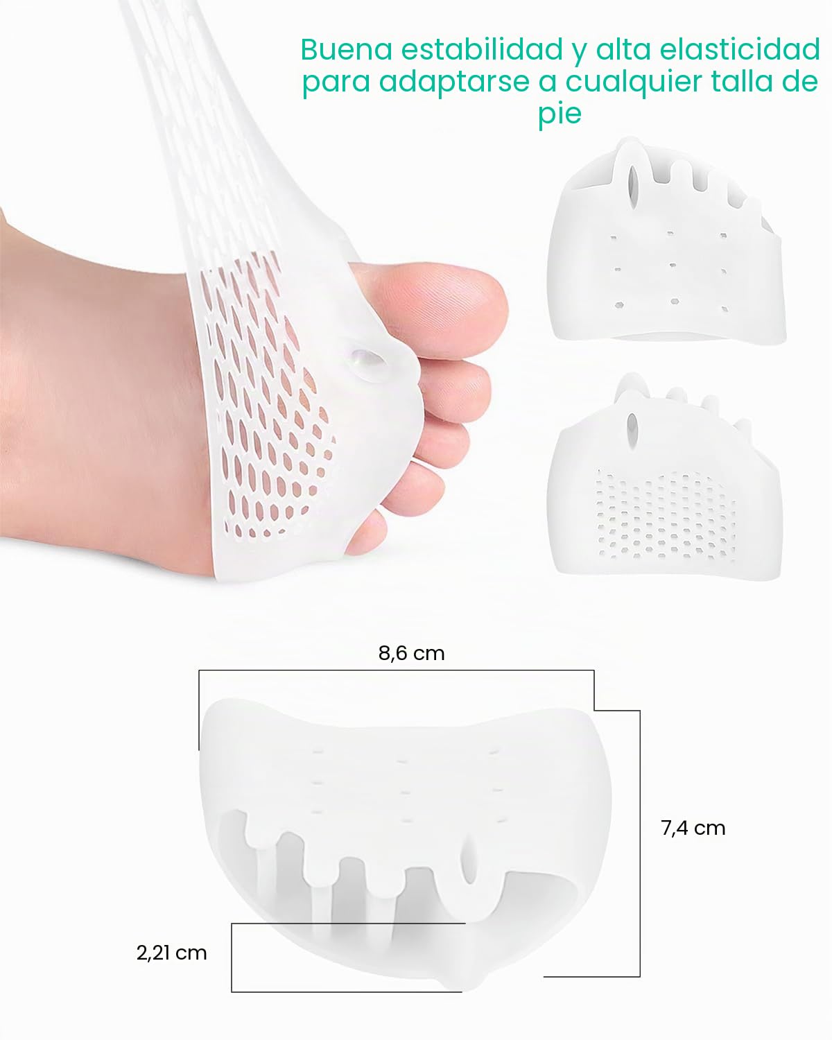 PGRODE - Almohadillas metatarsianas separadoras de dedos para corrección de juanetes, corrector de dedos en martillo suave y transpirable, espaciadores de dedos para mujeres y hombres (3 pares)