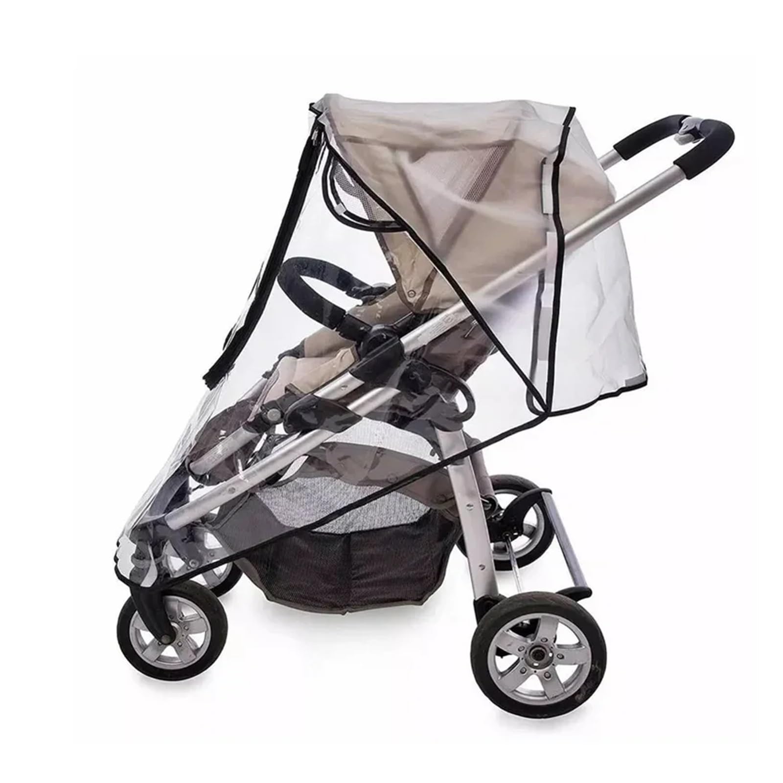Habillage Pluie pour Poussette Housse de pluie for poussette EVA Housse de pluie imperméable Protection transparente contre le vent et la poussière Fermeture éclair ouverte for poussettes Accessoires