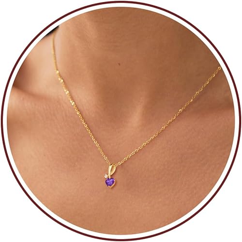 Mom Birthday Gifts, Mother Day Necklaces Gifts for Mom Birthstone Necklace for Women Non Tarnish Gold Necklace with Birthstone 21st 30th 40th Birthday Gifts for Her Sister Daughter Adjustable Christmas Jewelry