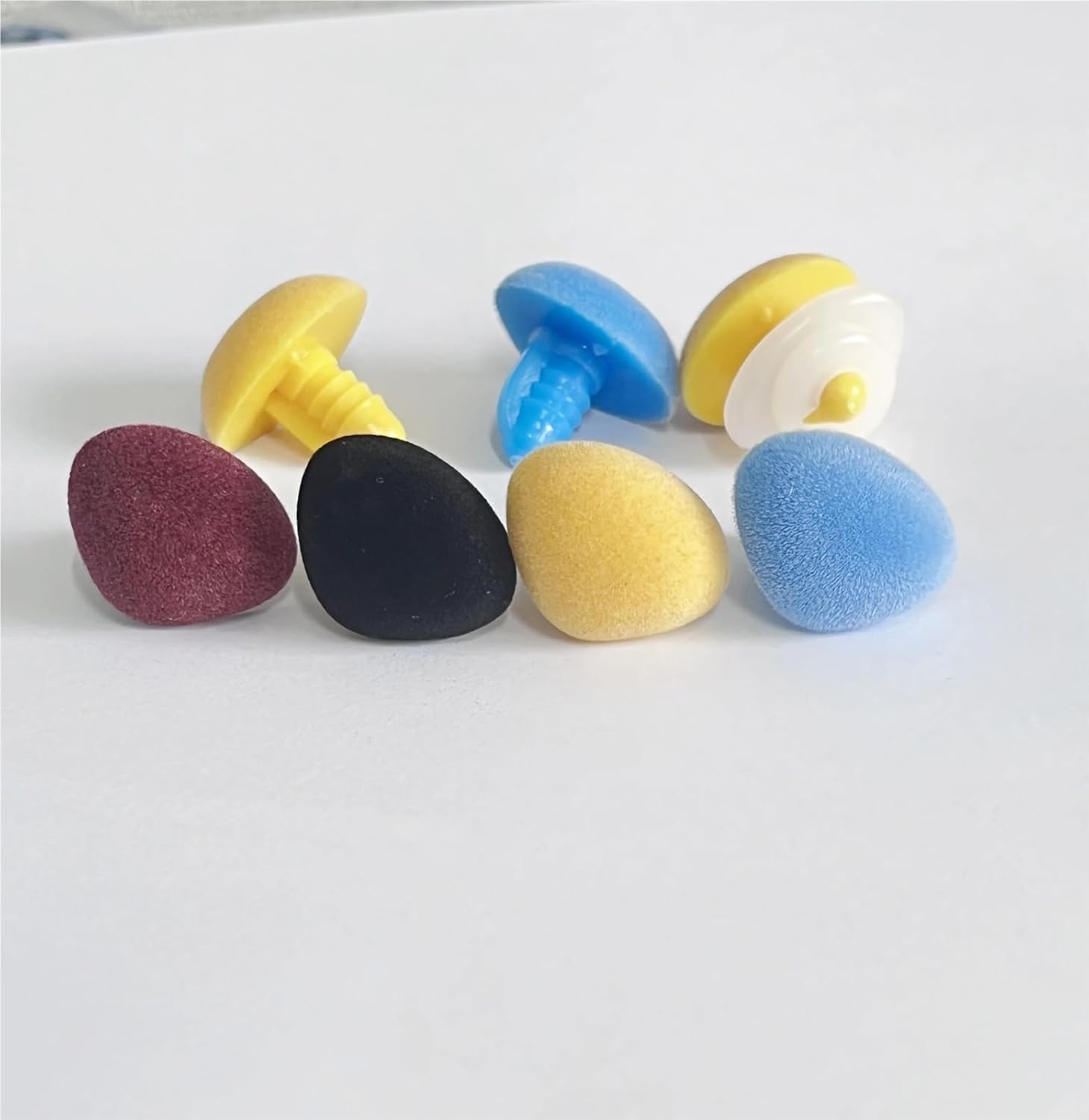 40pcs 22mm Grape Triangle Flocking Safety Nose with Hard Washer for DIY Doll Accessories