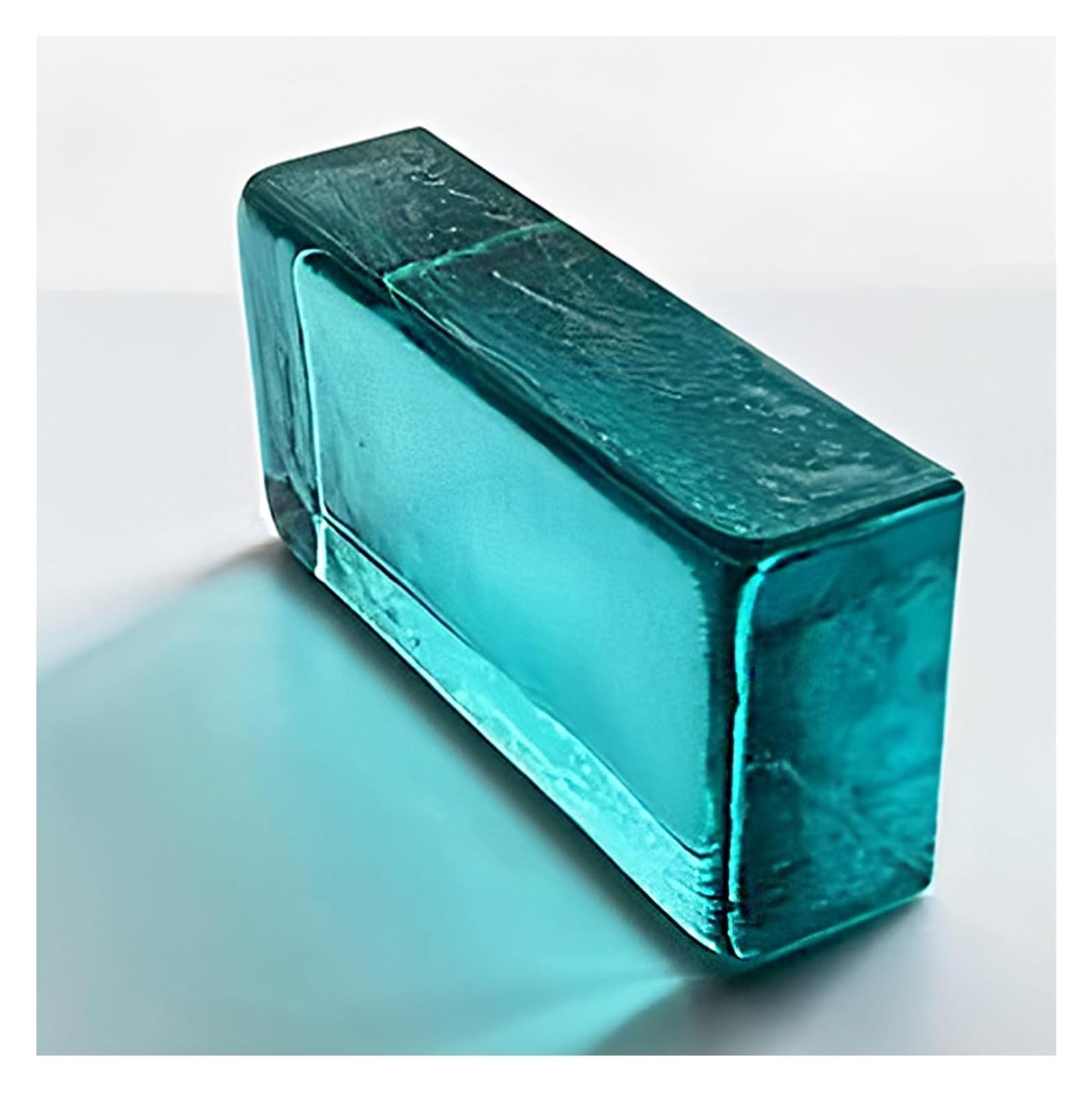 QZLNONTK Transparency Colored Clear Glass Blocks - Rectangular Crystal Bricks for Home, Office, Bar, and Hotel Decor(Light Blue)