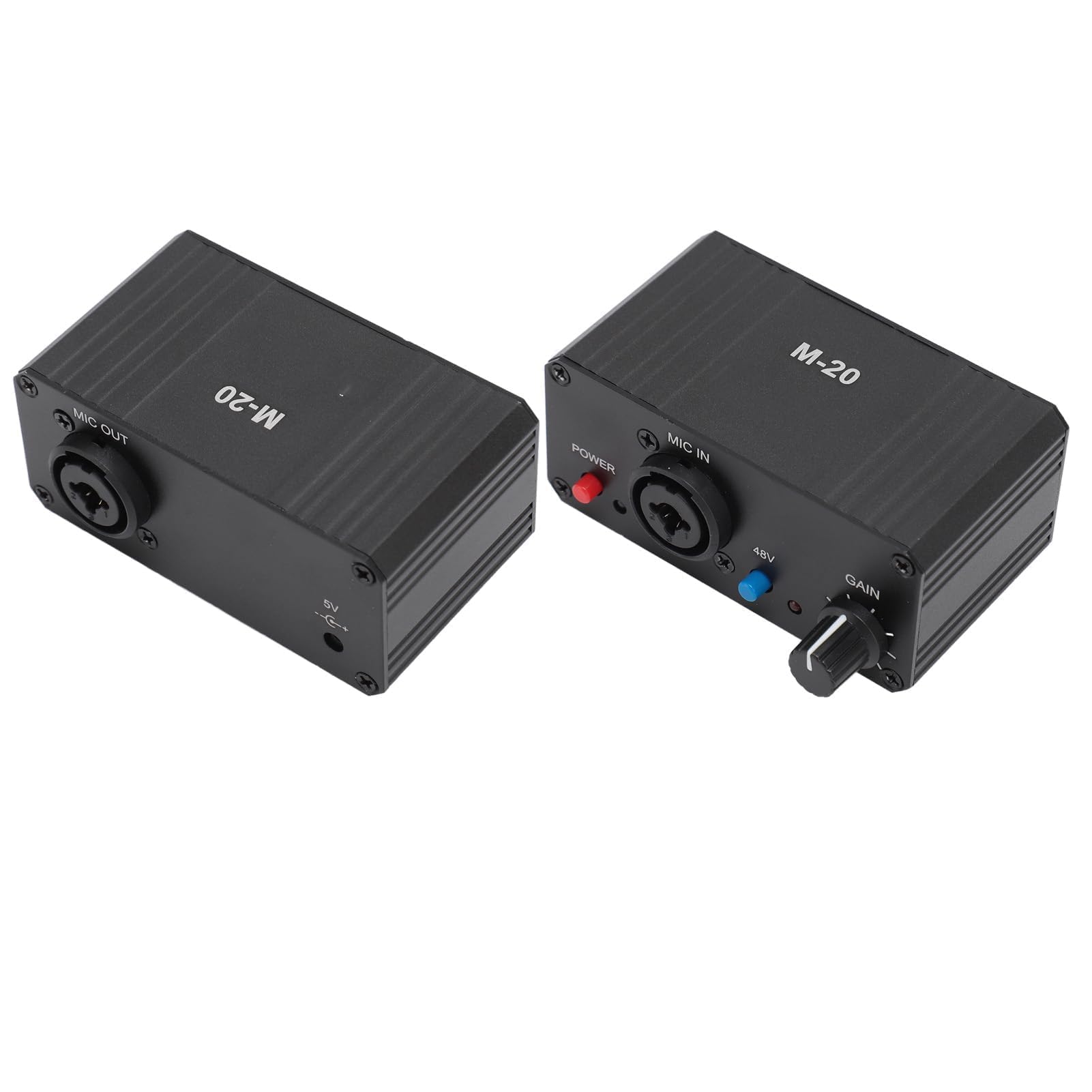 Preamplificador De Micrófono, Preamplificador De Micrófono De Salida Phantom Power XLR De 48 V para Cualquier Equipo De Grabación De Música con Micrófono De Condensador, Negro