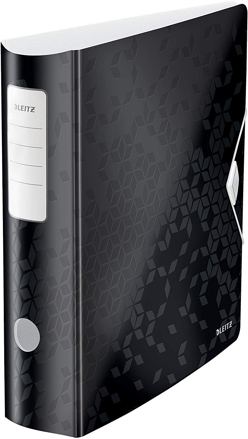 Leitz Qualitäts-Ordner 180° Active WOW, A4, 80 mm Rückenbreite, Gummibandverschluss, Leichtes Polyfoam, WOW (5er Pack) Schwarz