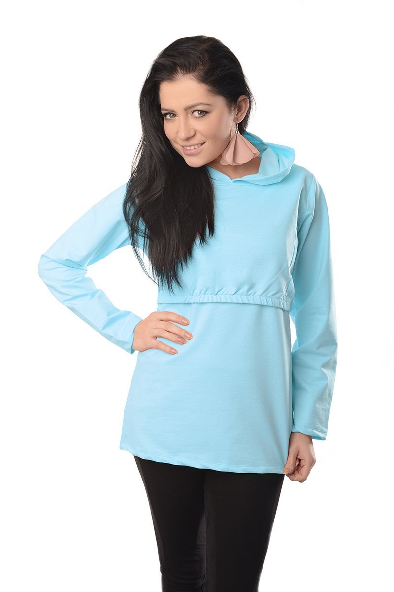 Purpless Maternity Pregnancy and Nursing Hoodie Top for Pregnant Breastfeeding Woman 9051 (18, Mint)