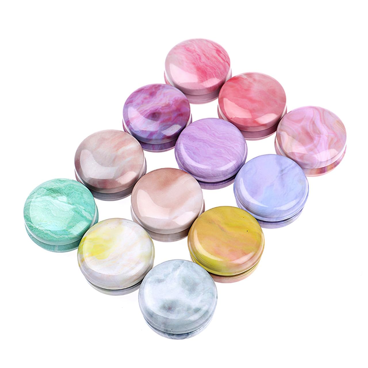 Boîtes rondes de 20 ml rechargeables avec charnière anti-perte pour bougies et baumes