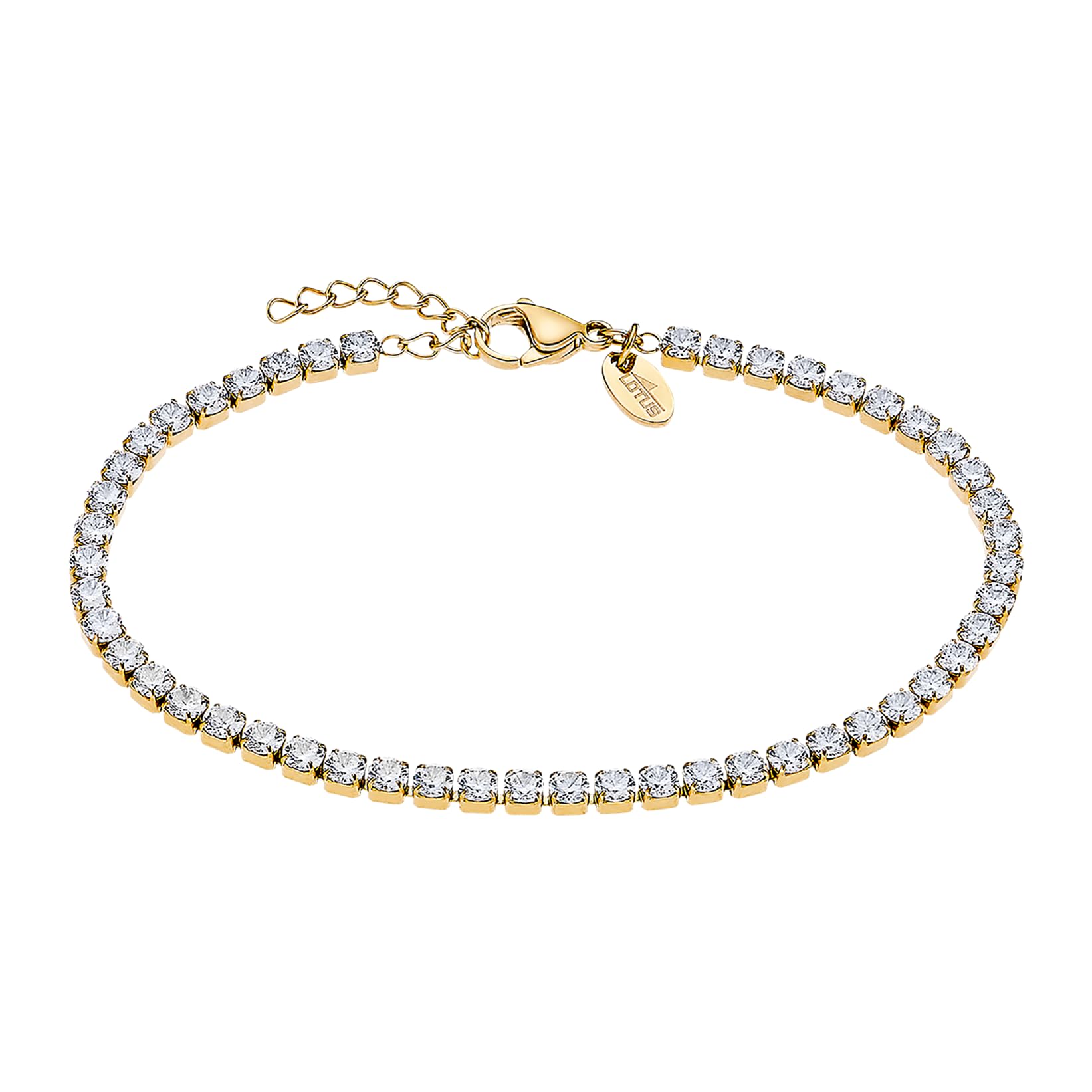LOTUS STYLE LOTUS STYLE Pulsera Acero Inoxidable Mujer LS2341-2/2 - Sofisticado Brazalete con Pulido y Acabado Refinado - Pulsera Dorada 19,5 cm - Regalo de Cumpleaños - Aniversario - Ocasiones Especiales