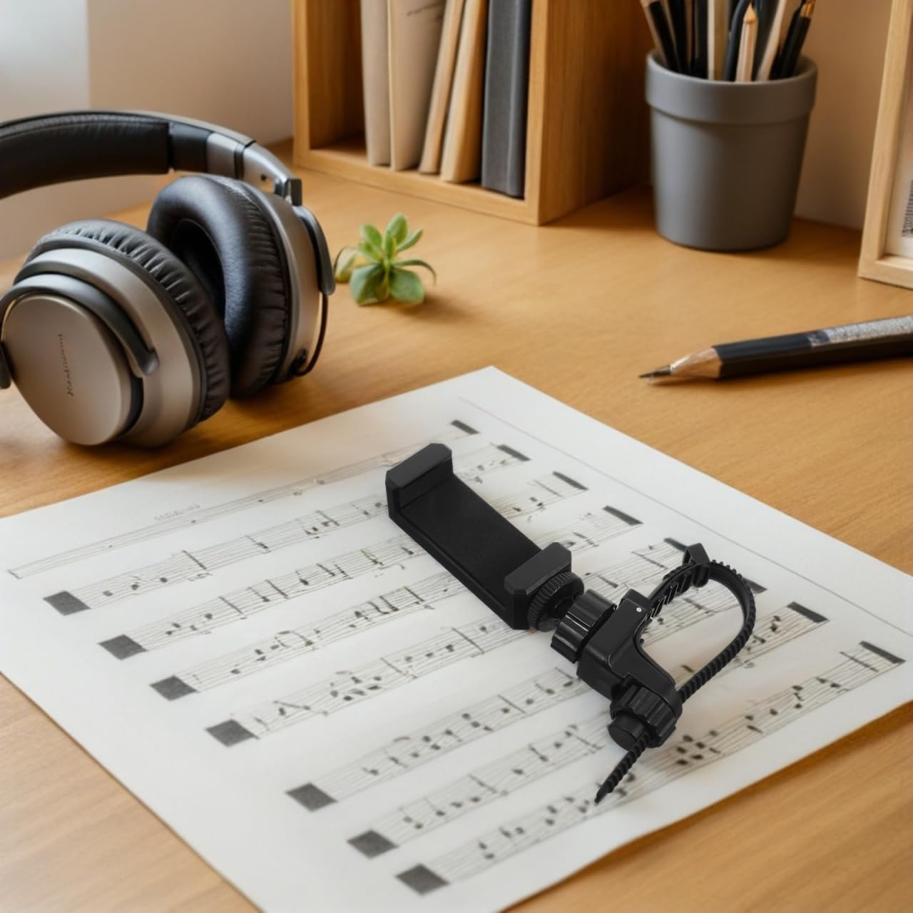 Pretyzoom Soporte Ajustable Para TeléFono Para Trompeta Y TrombóN Clip De Lira Universal Atril De Metal Para Banda De MúSica Y Partituras Con ÁNgulo Flexible PortáTil