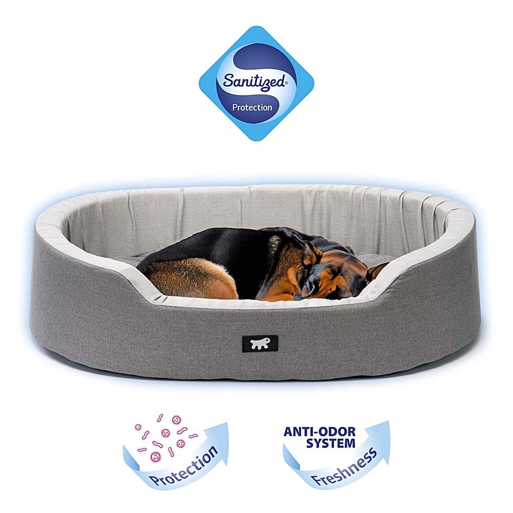 Ferplast Dandy 80 SANITIZED Cama Interior para Perros, cojín para Perros, con protección antibacteriana y antiviral, algodón, Lavable 80 x 55 xh 18 cm