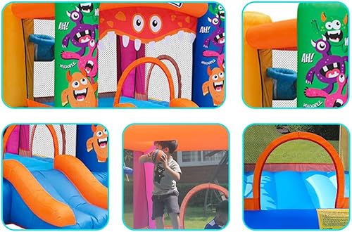 Miniatura 7 de AirMyFun Casa inflable de rebote, castillo animoso con soplador de aire, casa hinchable para fiesta de niños, casa de juegos, castillo de salto con