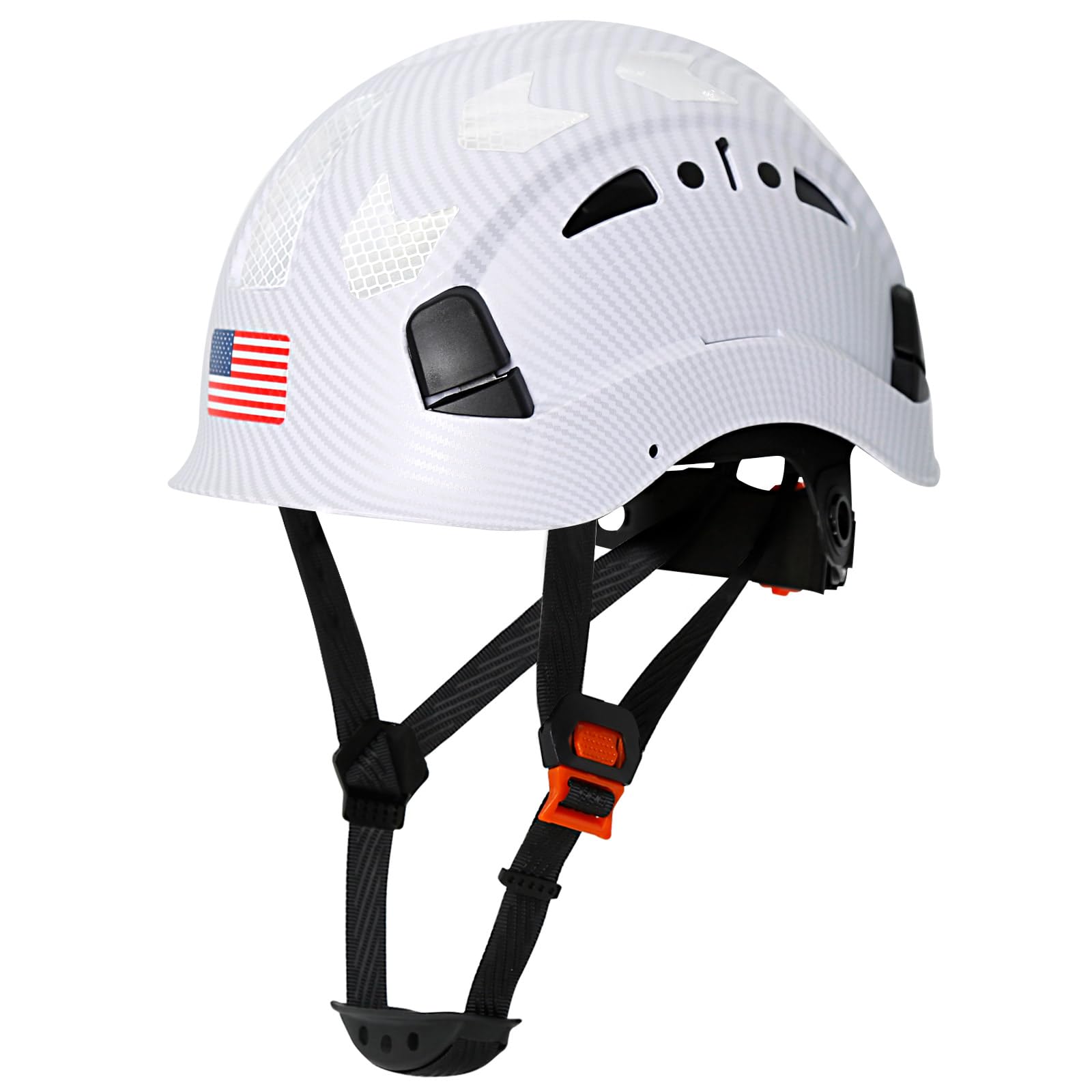 Carbon Fiber Pattern Hard Hats - Construction OSHA Approved Hard Hat,ANSI Z89.1 Type 1 Class C Adjustble Vented Safety Helmet for Men Women,6-Pt