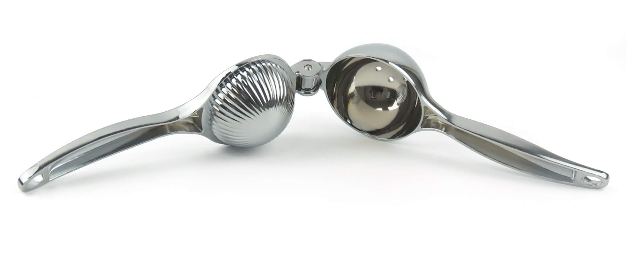 Beaumont Lemon Lime Orange Juice Squeezer Mexican Elbow - Stainless Steel Heavy Duty Citrus Press CZ532, Chrome - Image 2