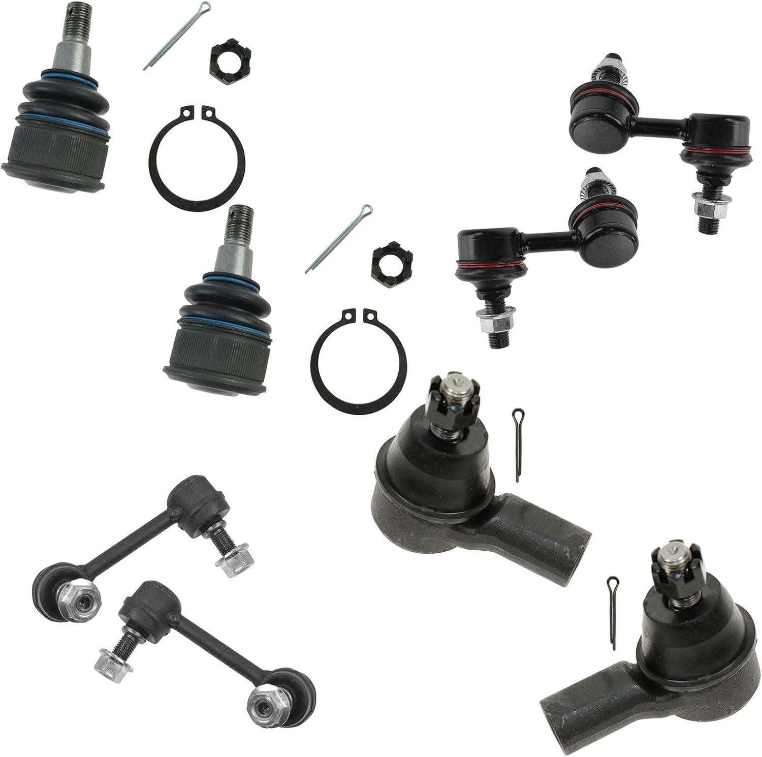 TRQ Front and Rear Steering & Suspension Kit Ball Joint Sway Bar Stabilizer Link Tie Rod Compatible with 2003-2011 Honda Element