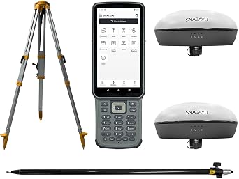PPK, NOAA RTK GNSS Survey Equipment GPS Receiver with IMU Rover & Base Handheld Collector Land Surveying Equipment, Survey SoftwareInclude Pole,Tripod