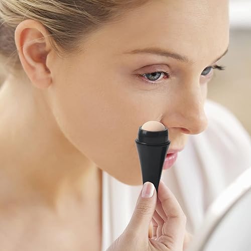 Miniatura 3 de SOLUSTRE Bola de rodillo de piedra volcánica, 4 unidades, bola de piedra volcánica, bola de absorción de aceite facial, bola de reemplazo de aceite