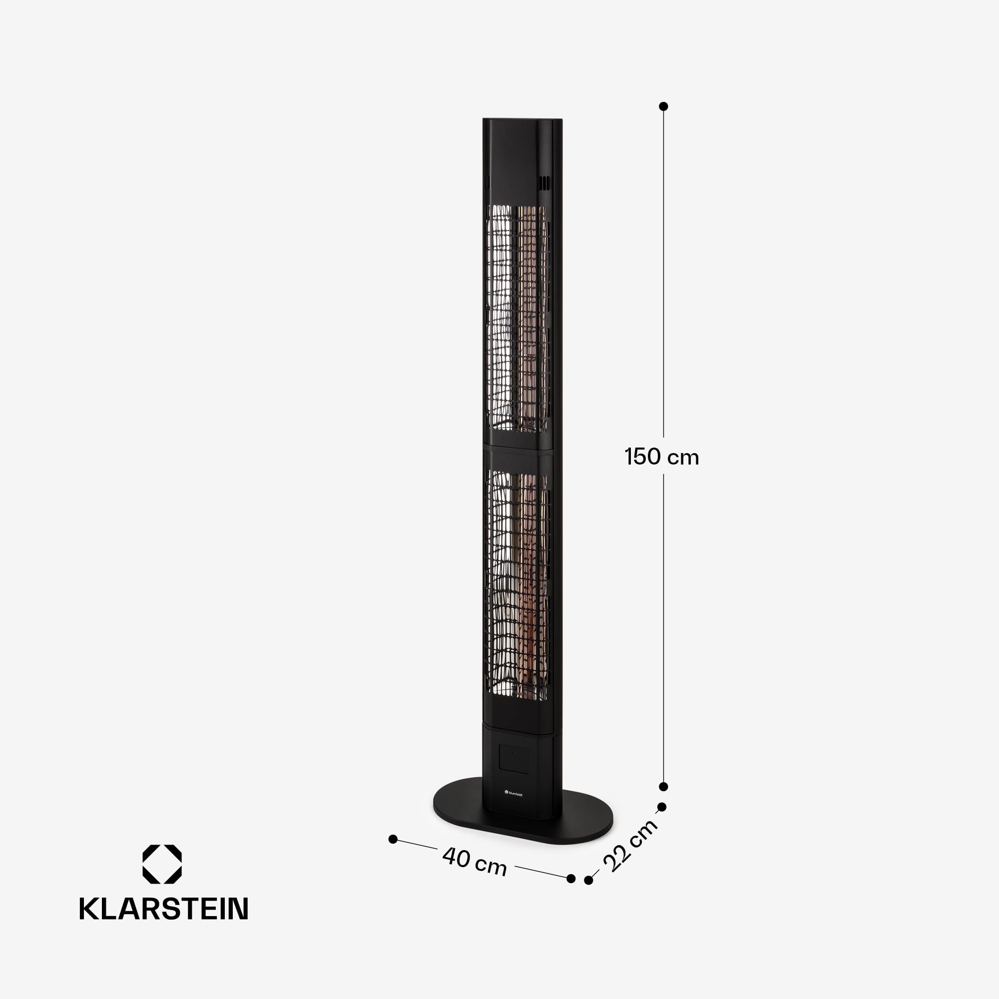 blumfeldt Heat Guru, estufa exterior eléctrica, calefactor infrarrojo, IP54 exterior, unidad vertical con mando a distancia, 3000 W