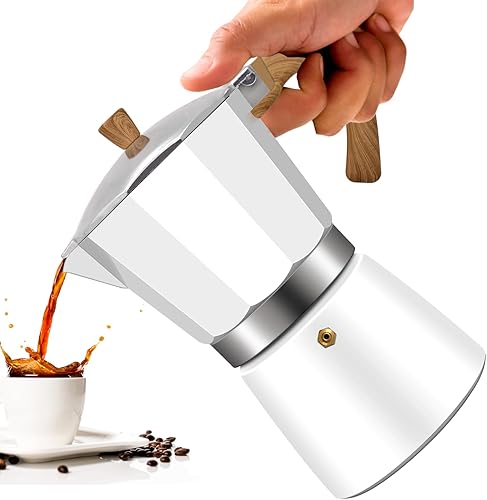 Cafetera clásica de aluminio para 9 tazas, cafetera de café expreso, 15.2 fl oz, 15 onzas, cafetera de café Mocha Express, preferida para café