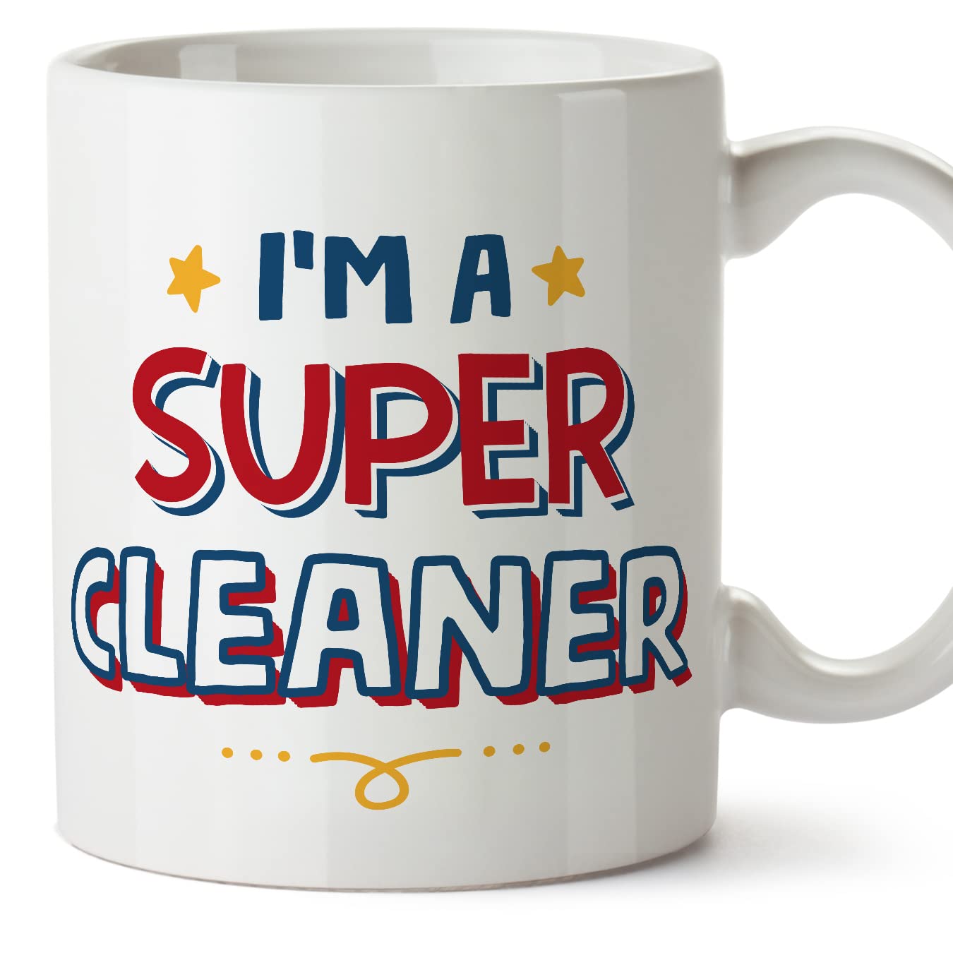 MUGFFINS Cleaner Mug - in English - I'm Super - Funny Gift for Colleagues - Ceramic 11oz Mug