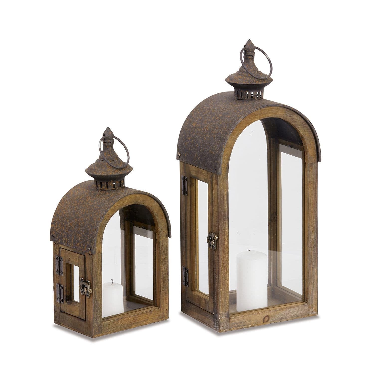 Loberon Laterne 2er Set Jadon, antikbraun
