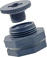 Vista 6 de 1" PVC Bulkhead Fitting con enchufes NPT1 rosca hembra conector tanque de agua para barriles de lluvia, acuarios y estanques