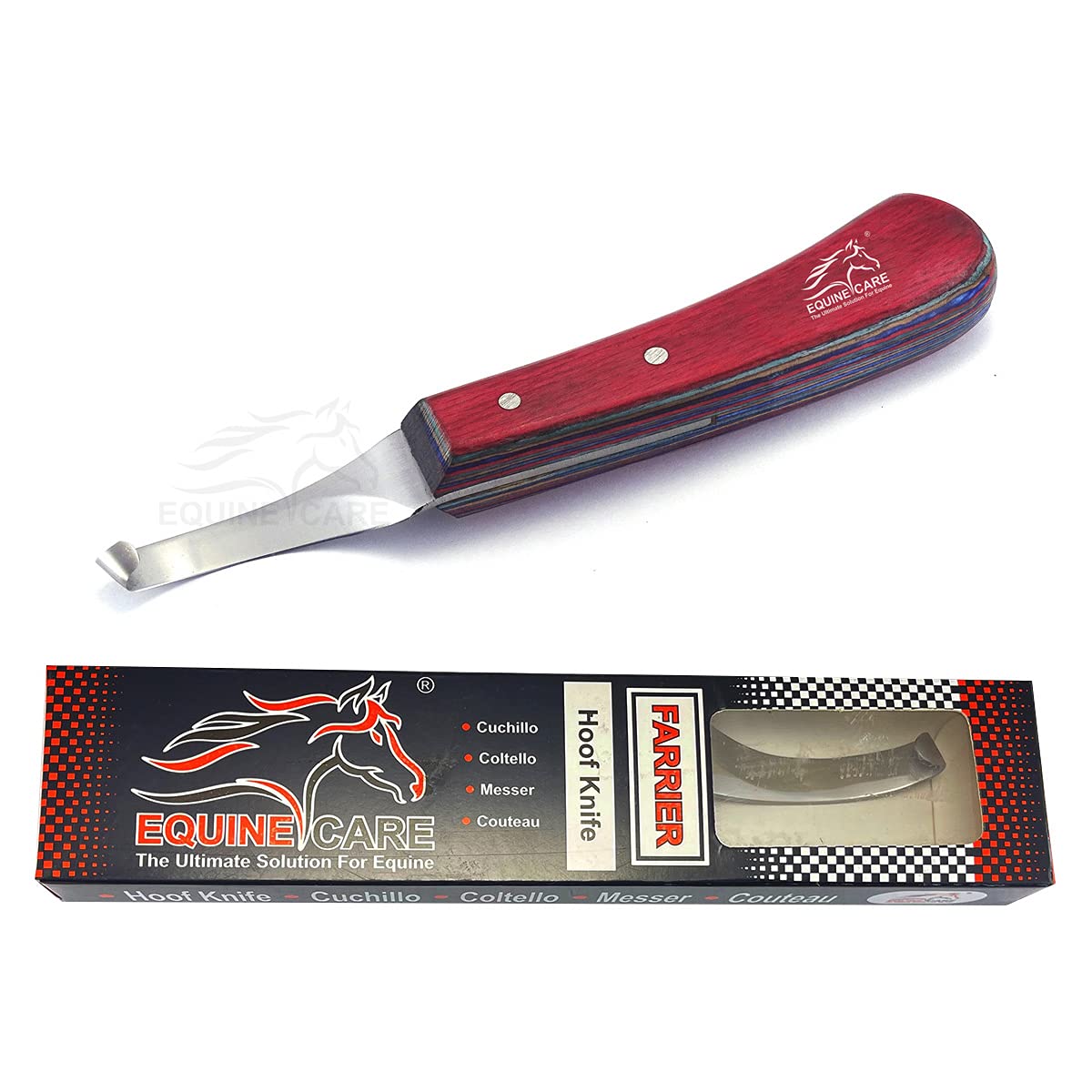 Equine Care Razor Edge Hoof Knife Sharpened Premium Grade Stainless Steel passivated Blade & Sheet Handle Farrier Tools (Left Hand)