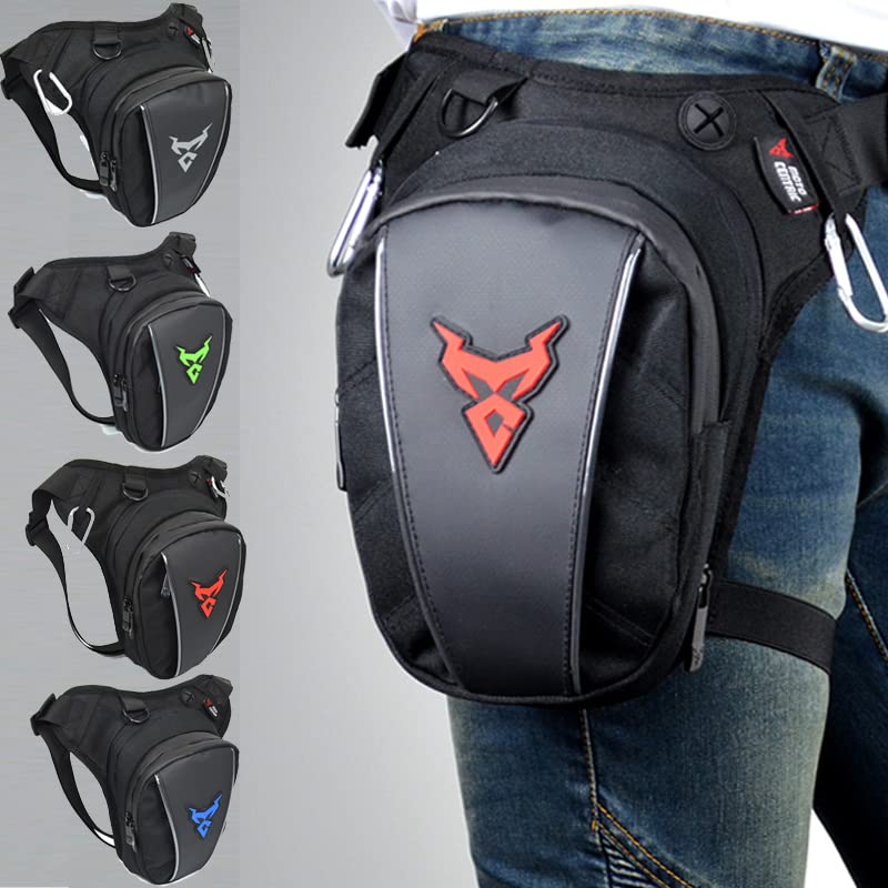 Pernera Moto Motocicleta multifunción Bolsa de Pierna caída Cadera Bum Fanny Pack Impermeable Cintura al Aire Libre Motorbike(Green)