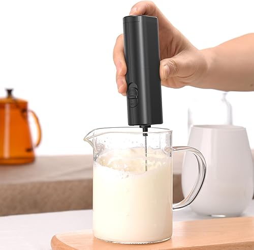 Miniatura 5 de Espumador de leche eléctrico recargable de mano, mezclador de espuma, varilla para remover huevos, mini batidora de mano para leche, huevos y café