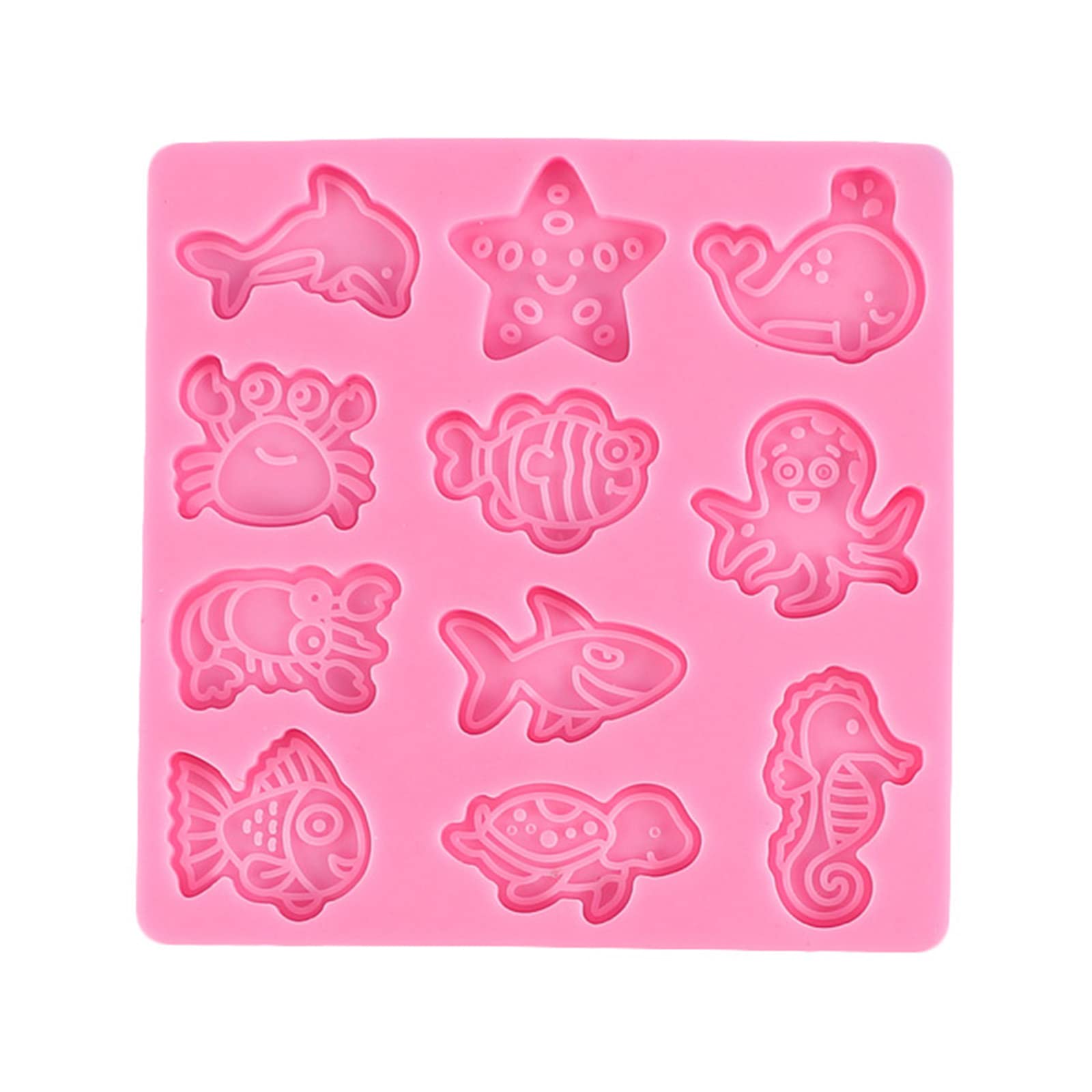 Mekalero Silicone Fondant Marine Life Shapes Baking Candy Chocolates Mold Great Children Adult Silicone Clay Molds for Jewelry