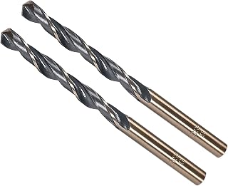 CoCud Twist Drill Bits, 6mm Cutting Edge, Titanium & Nitride Coated High Speed Steel 4341 Round Shank - (Applications: for Stainless Steel Drilling Machine), 2-Pieces