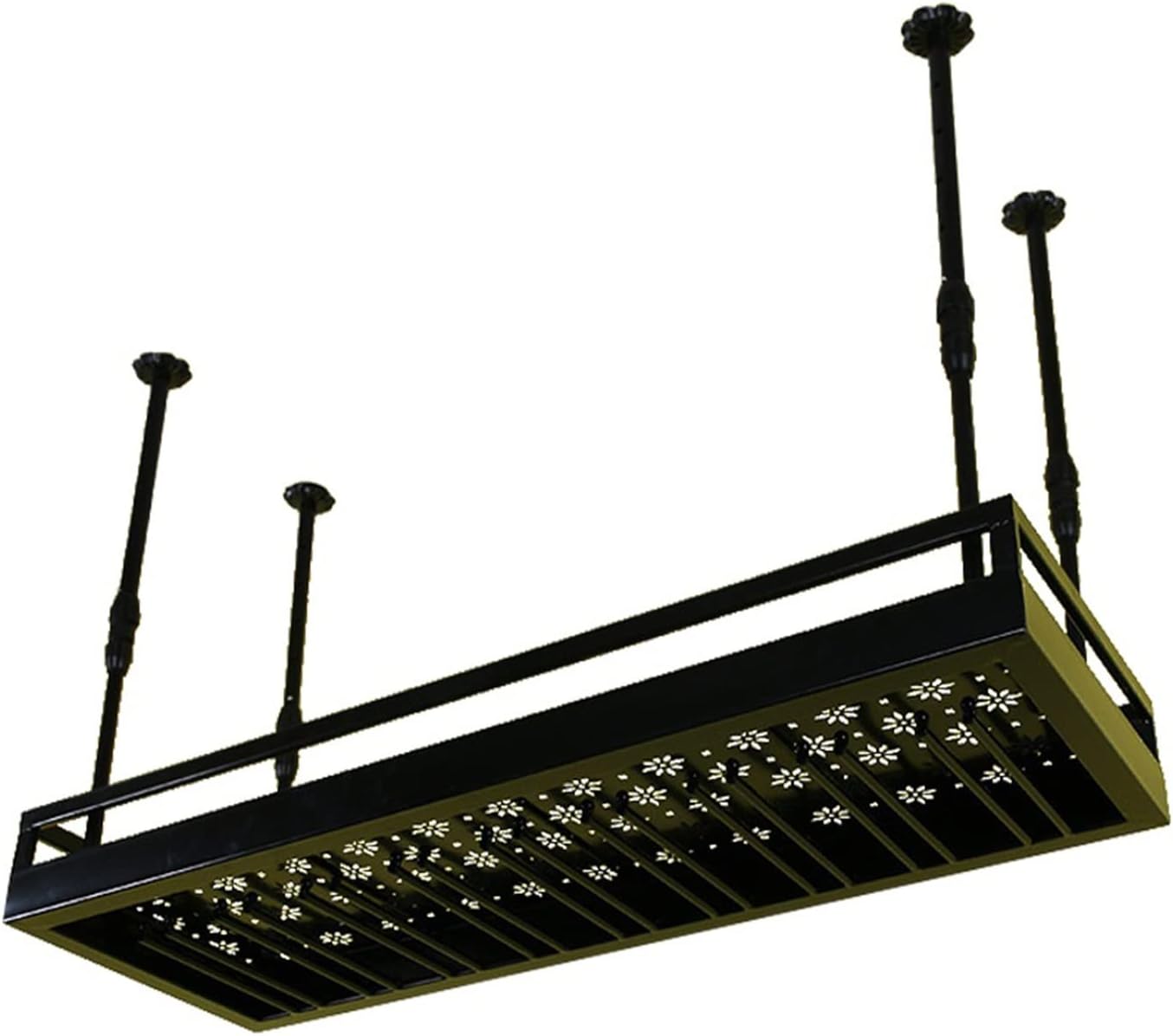 Ceiling Decoration Rack, Iron Upside Down Wine Glass Rack, Creative Goblet Rack Hanging Wine Rack, Suitable for Living Room and Bar Decoration (Color : Black, Size : 100X35X60CM)