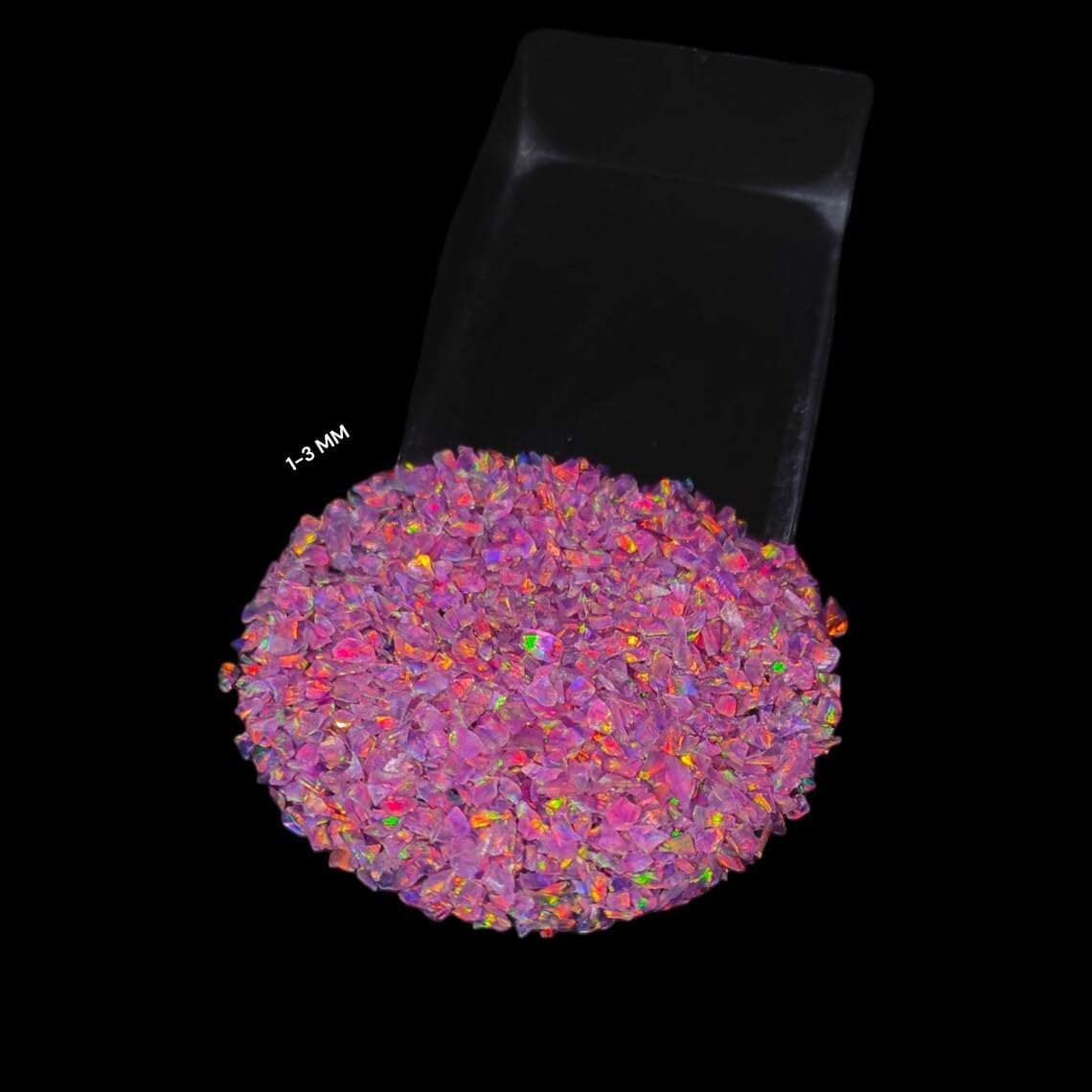 Crushed Pink Opal Gemstone Coarse Powder All Size Premium Inlay Material Woodwork Inlay Welo Fire Opal Ring Irregular Healing Crystal Stone for Jewelry Making Decoration Craft DIY