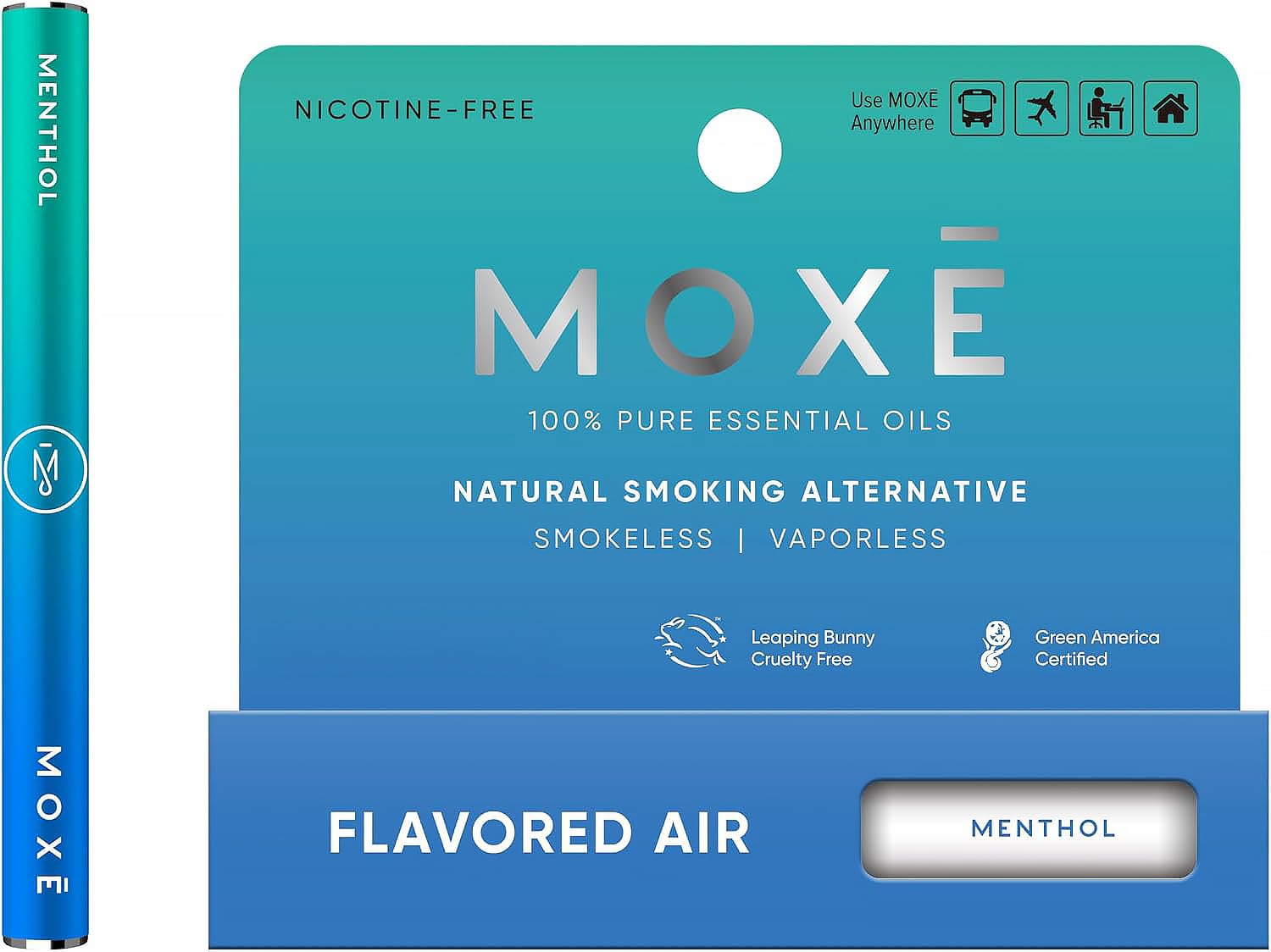 MOXE Natural Menthol Smokeless Inhaler, Non-Electric Craving Relief, 1 PK