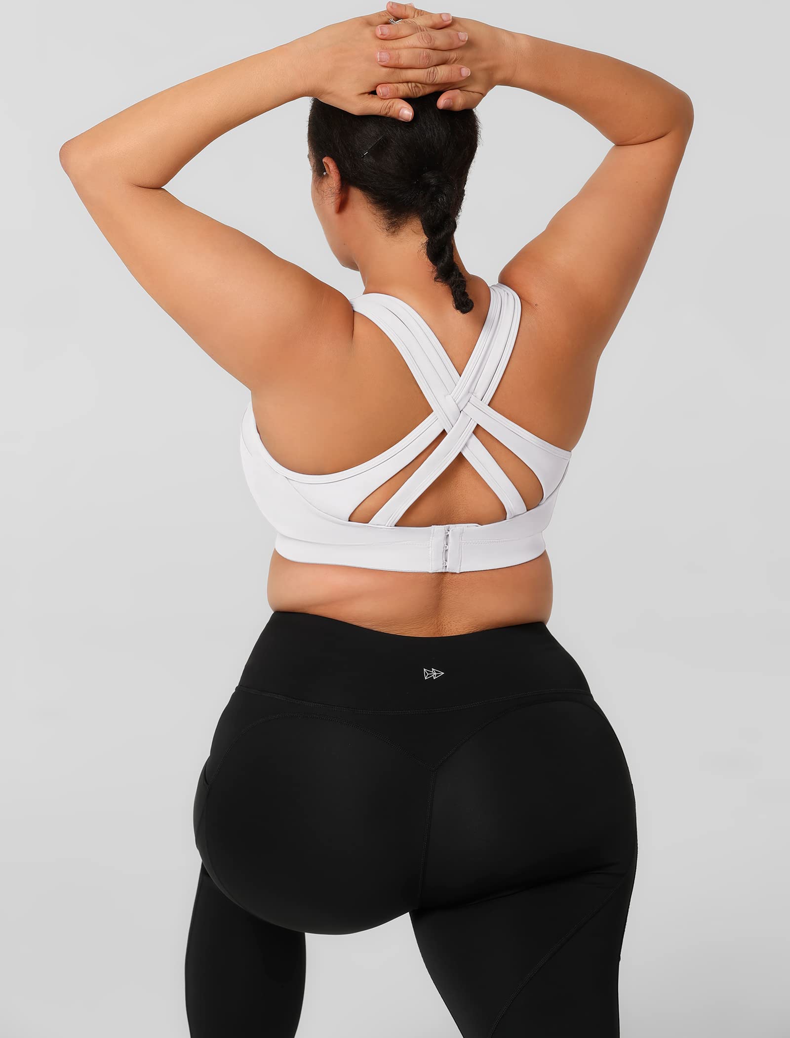 Yvette Soutien-gorge de sport à fort impact pour femme - Soutien-gorge de course à pied sexy pour grande taille