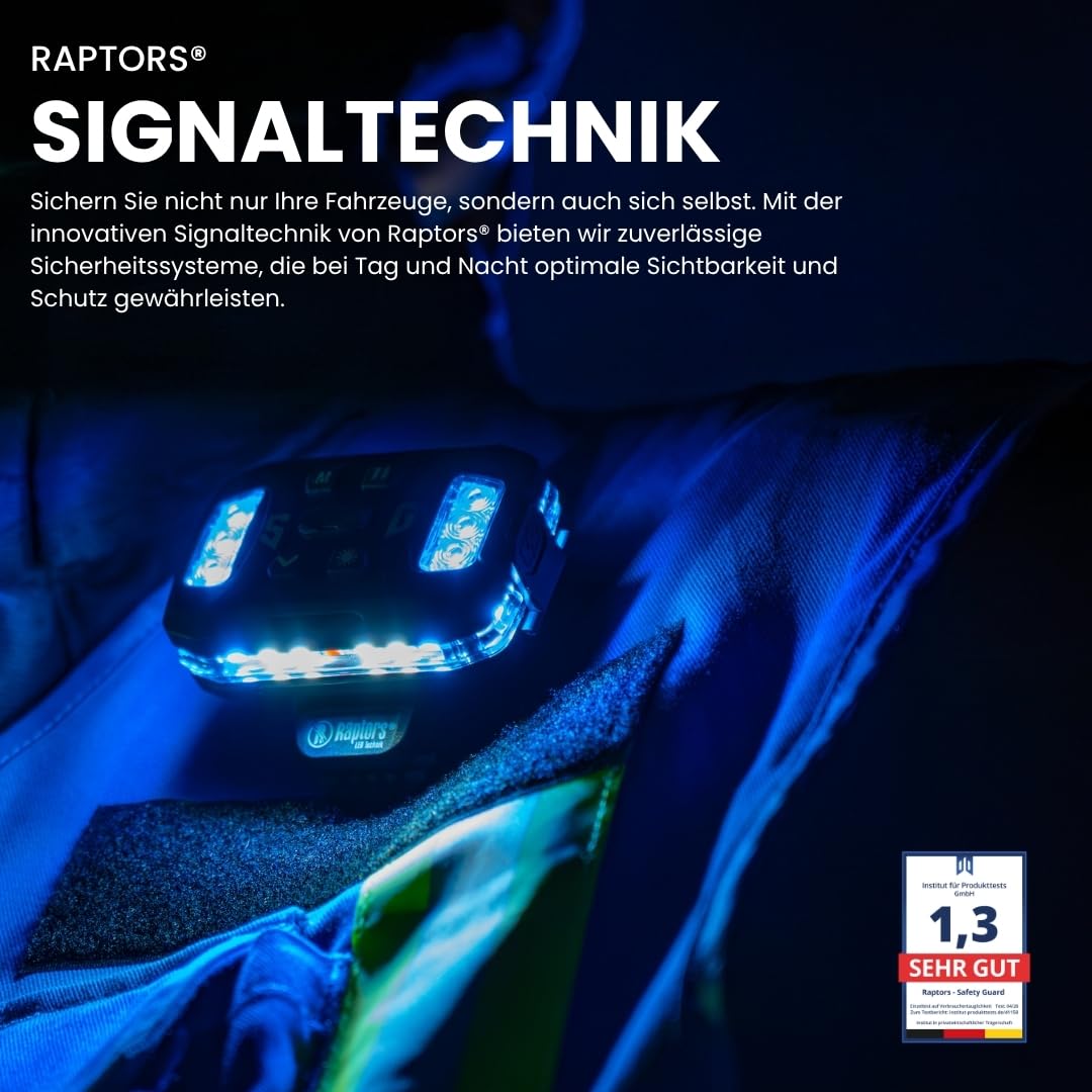 Safety Guard | Kennzeichnung für Einsatzkräfte | Einsatzleitung | LED Ausrüstung | LED Signalleuchte für Körper | Personenschutz | Zubehör für Feuerwehr, Polizei und Rettungsdienst (Blau)
