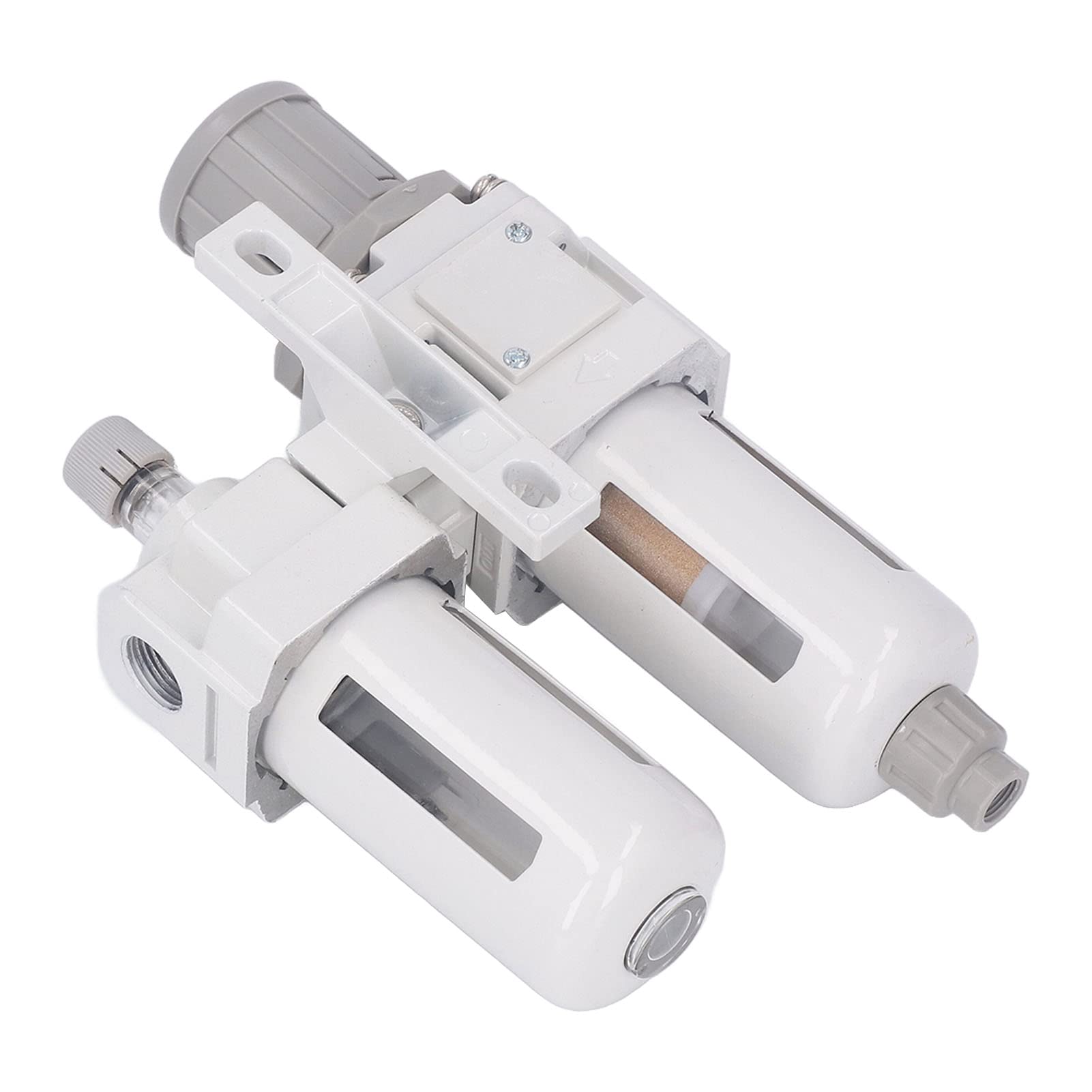 Regulador de presión de aire Filtro separador de agua y aceite, Regulador de filtro de aire comprimido G3/8 pulgadas, Filtrado ajustable con cuerpo de aleación de aluminio,