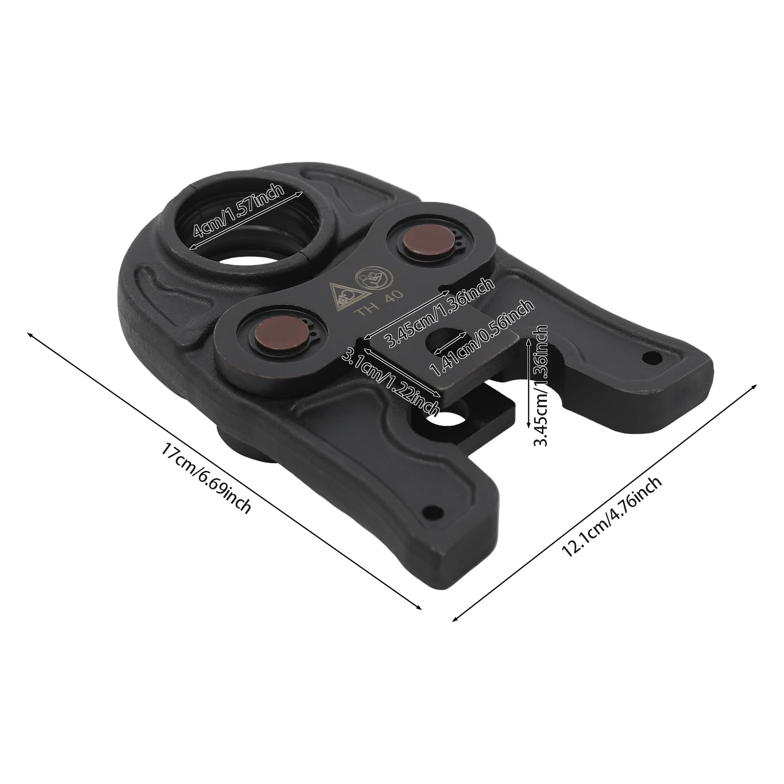 Ganasce a pressione professionali TH40 – 40 mm per tubi PEX, PB, alluminio plastica e rame e raccordi – Ganasce pressate di alta qualità con diametro di lavoro di 40 mm, per collegamenti densi in