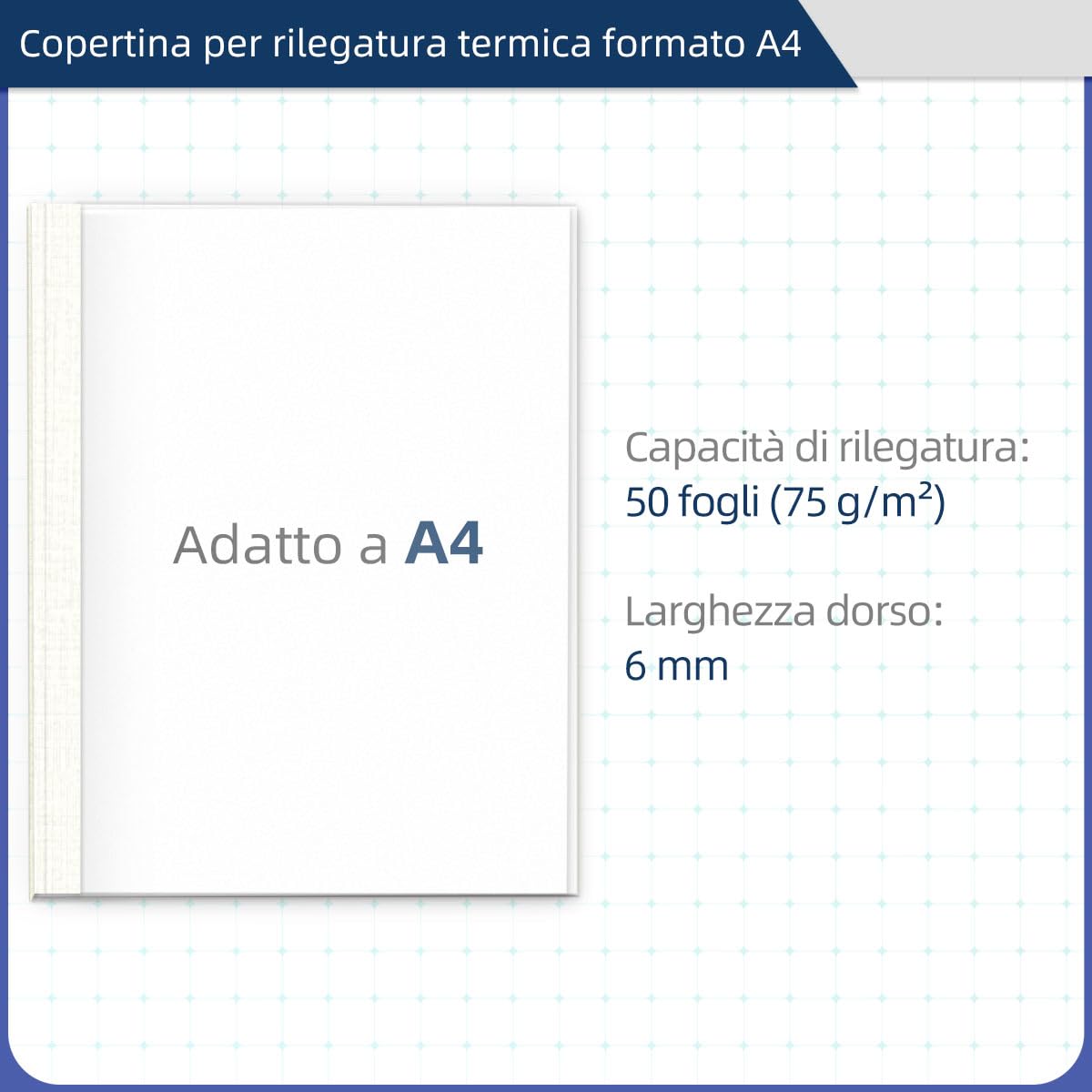 RAYSON Copertine per Rilegatura Termica, 5 colori, capacità 55 fogli, 6 mm, formato A4, Confezione da Pezzi 25