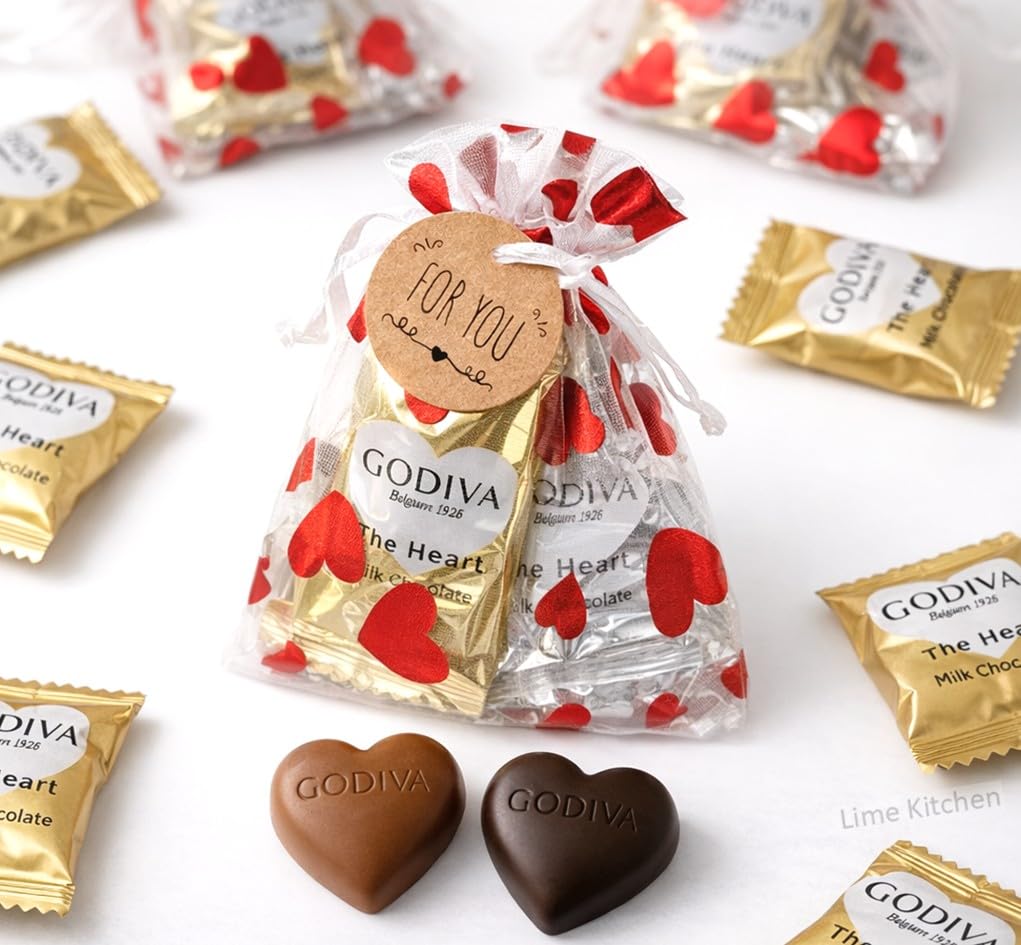 Amazon.co.jp: 【10袋】ゴディバ ハートチョコレート プチギフト（2個