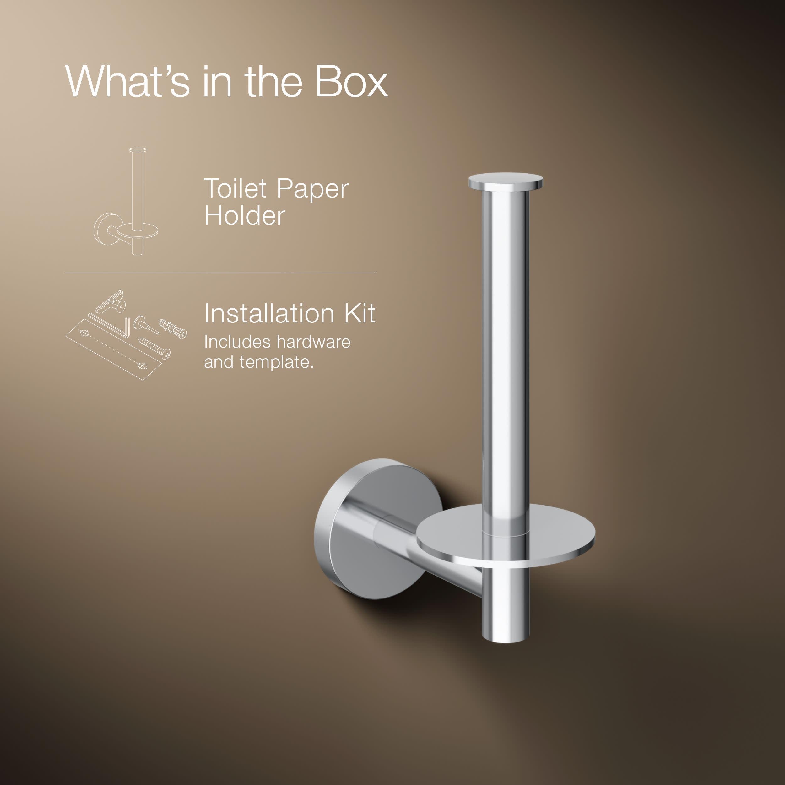 KOHLER K-27293-CP Elate Vertical Toilet Paper Holder, Minimalist Design, Premium Durable Metal, Corrosion Resistant, Polished Chrome — Amazon image 9