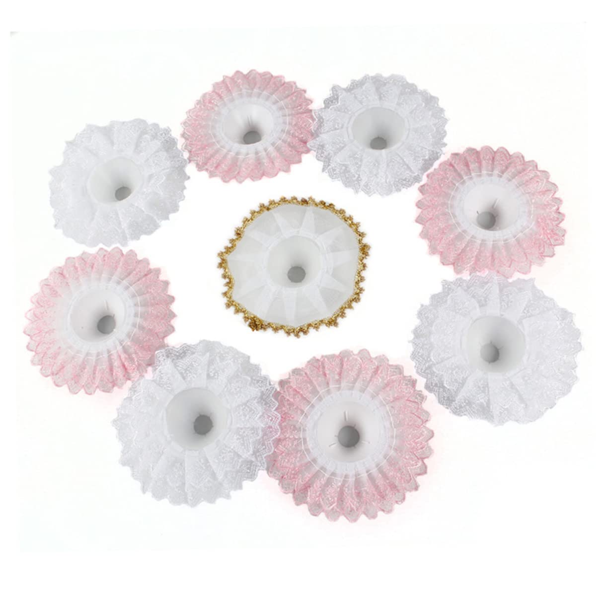 VILLCASE Bridal Bouquet Holder Lace Skirt Silver Flowers Wedding Accessories for Brides