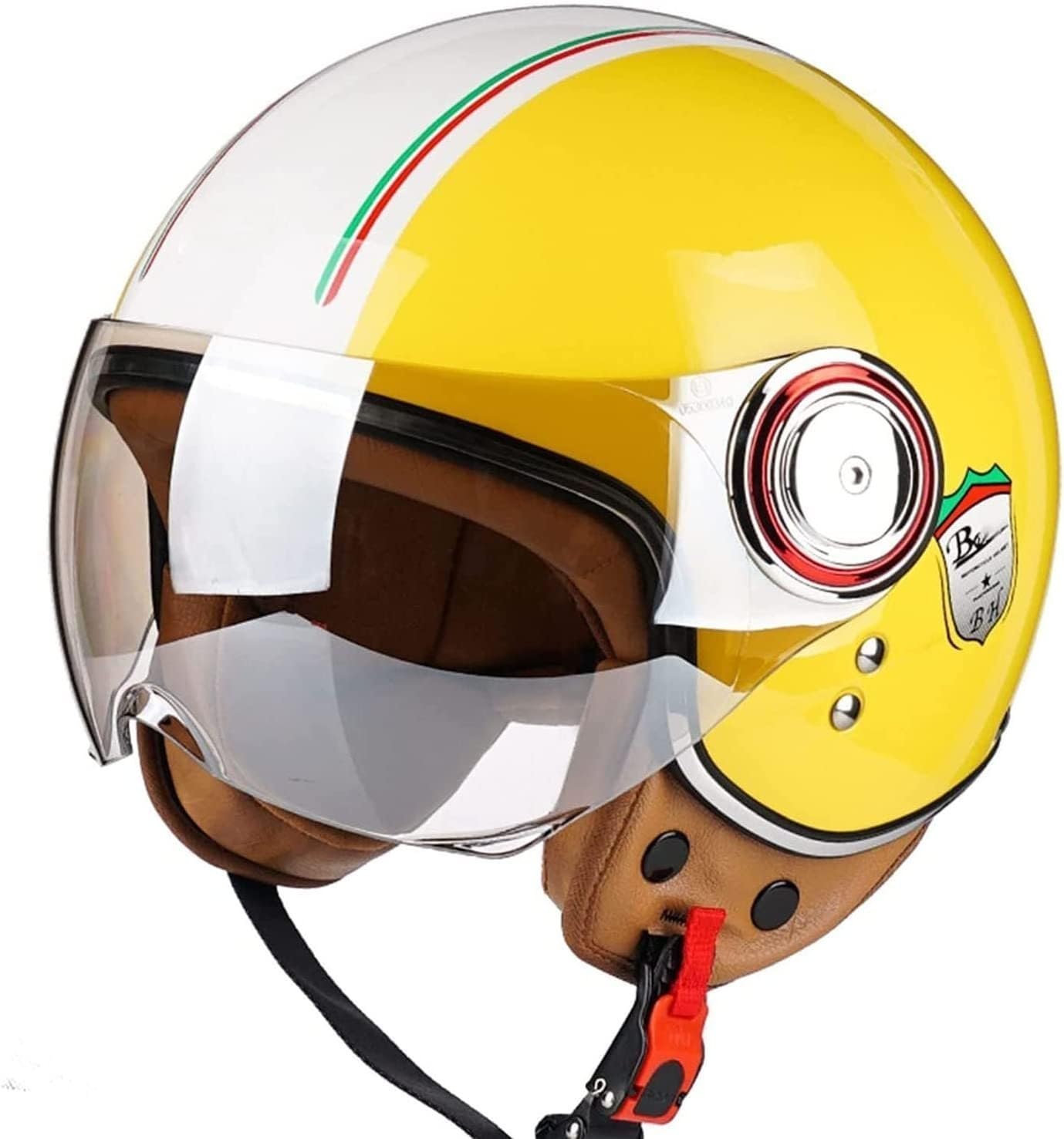Casque jet vintage avec calotte ouverte 3/4 pour un confort respirant