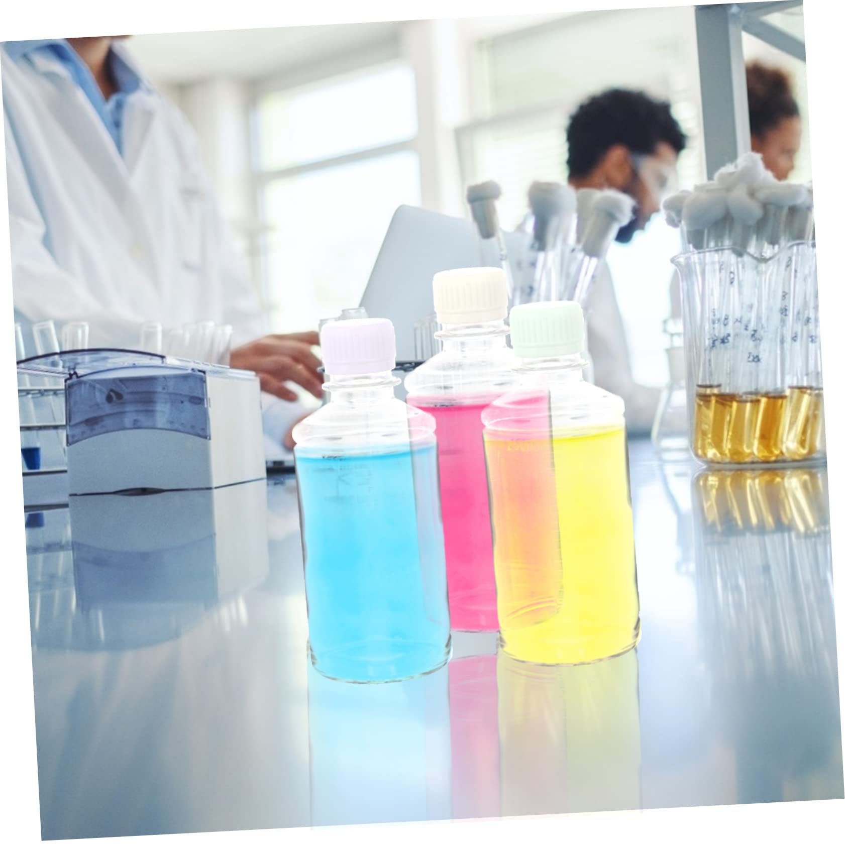 VILLFUL 12pcs 250ml Bottle Clear Container Clear Graduated Bottle Clear Reagent Bottle Clear Beverage Bottle Storage Bottle Leakproof Bottle Reagent Bottle The Pet Sample Water Bottle