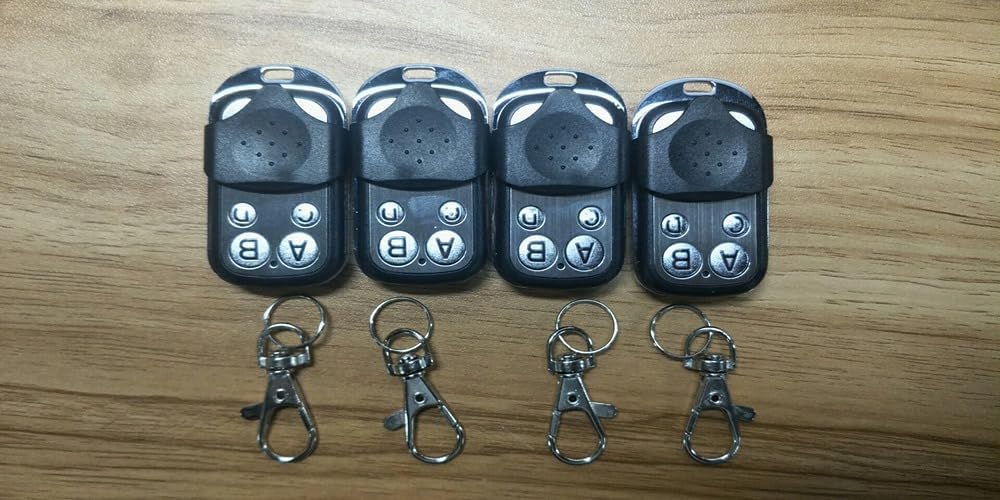 EVGATSAUTO Remote Control Key Fob, 4pcs Universal Cloning Remote Control Garage Door Opener Key Fob for Car Garage Door Gate 433mhz