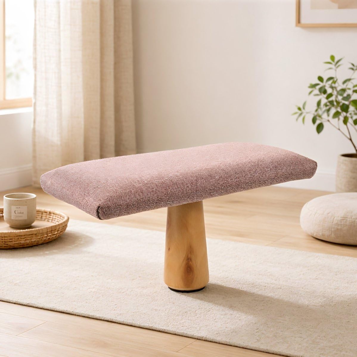 Didiseaon Wooden Single Leg Kneeling Stool for Meditation and Prayer